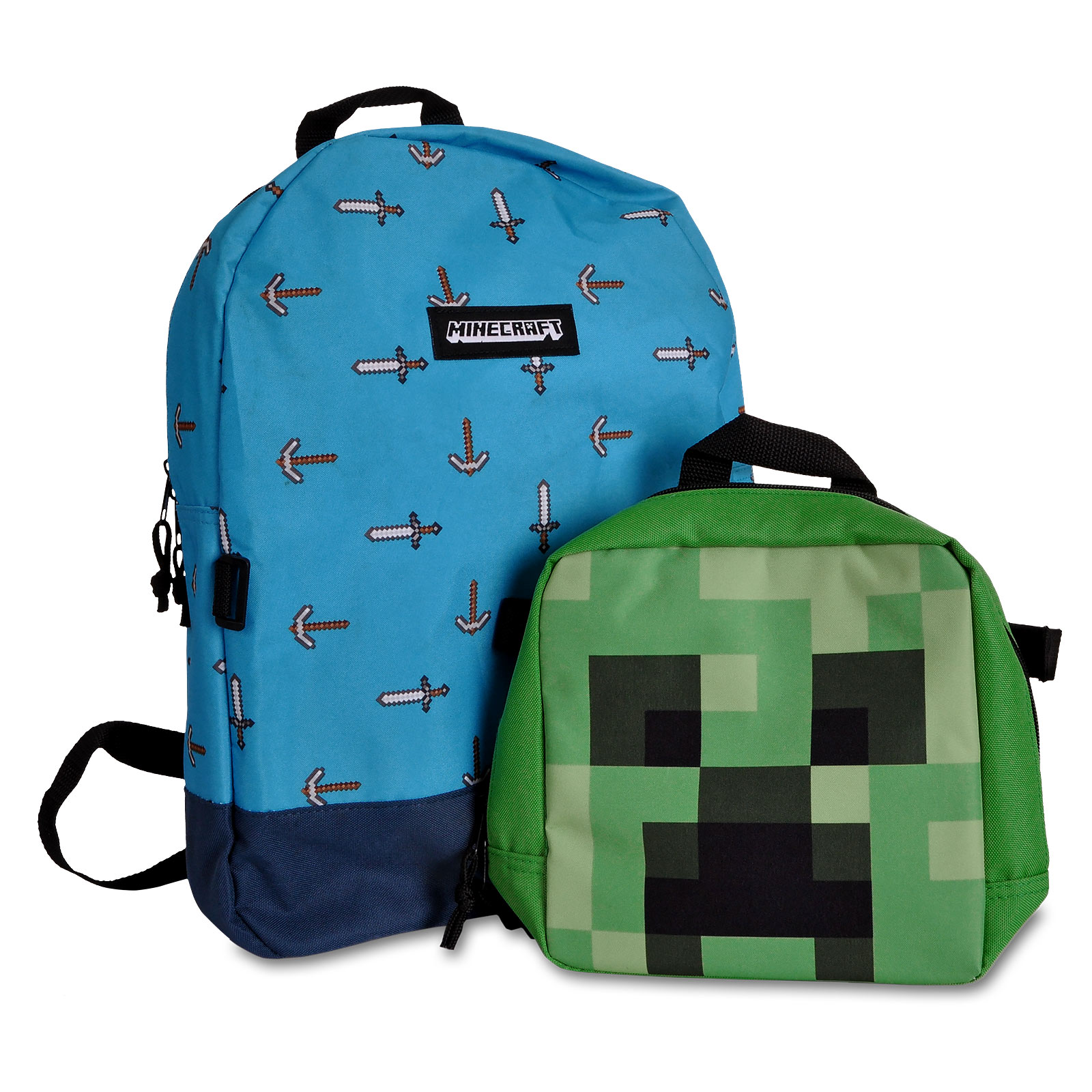 Minecraft - Sword & Axe Backpack with Creeper Mini Bag