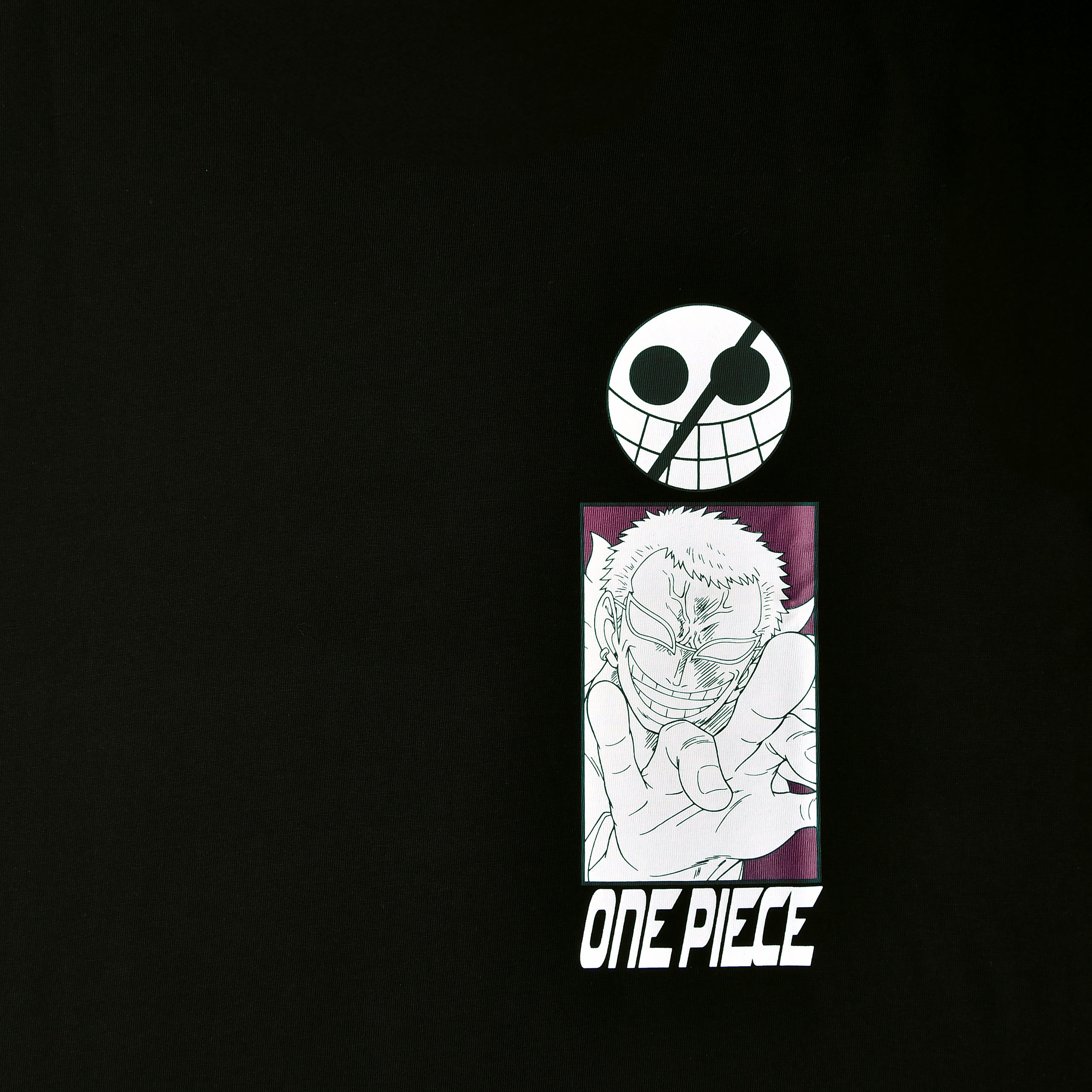 One Piece - T-shirt oversize Don Quixote Doflamingo nera