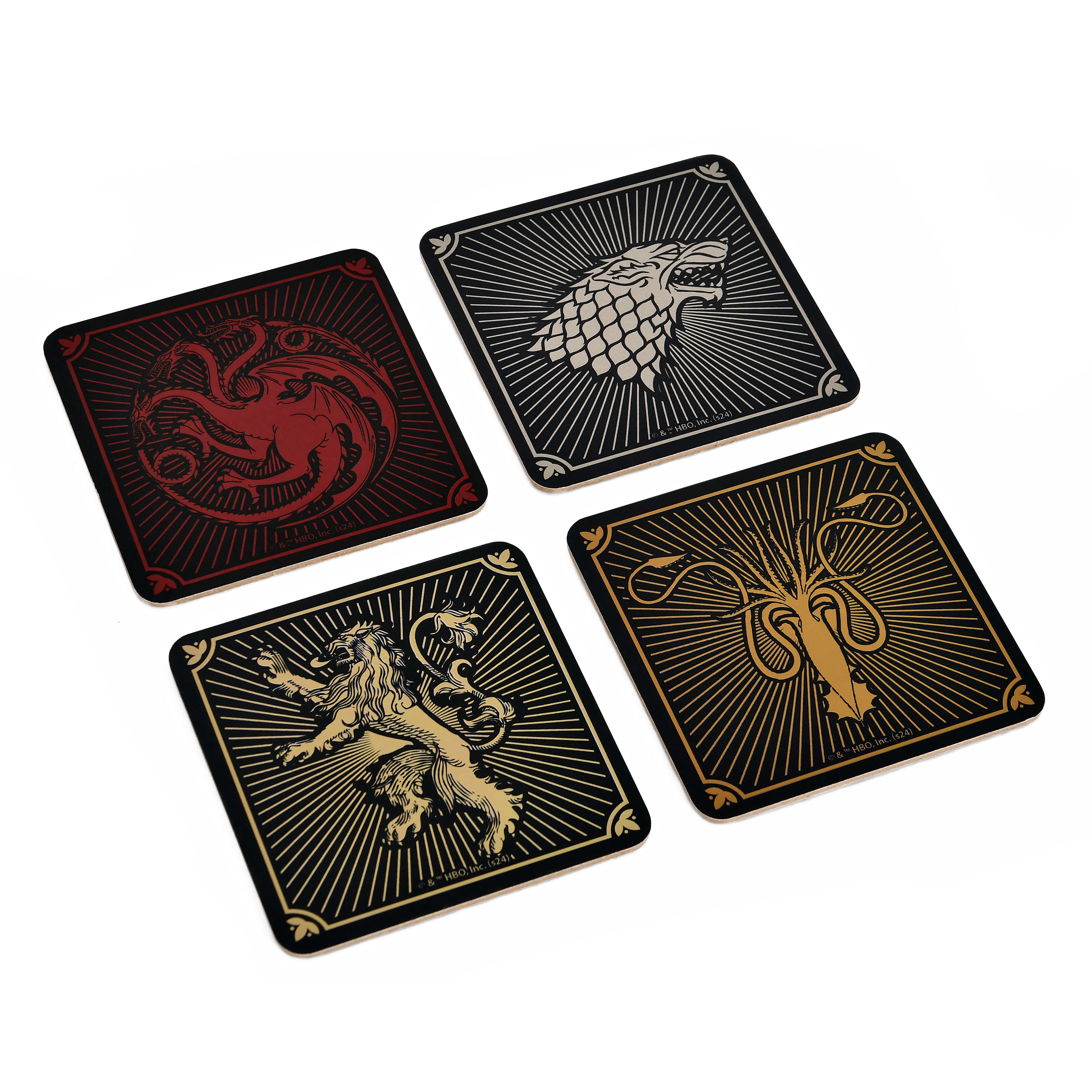 Game of Thrones - Sottobicchieri con stemmi delle case, set di 4