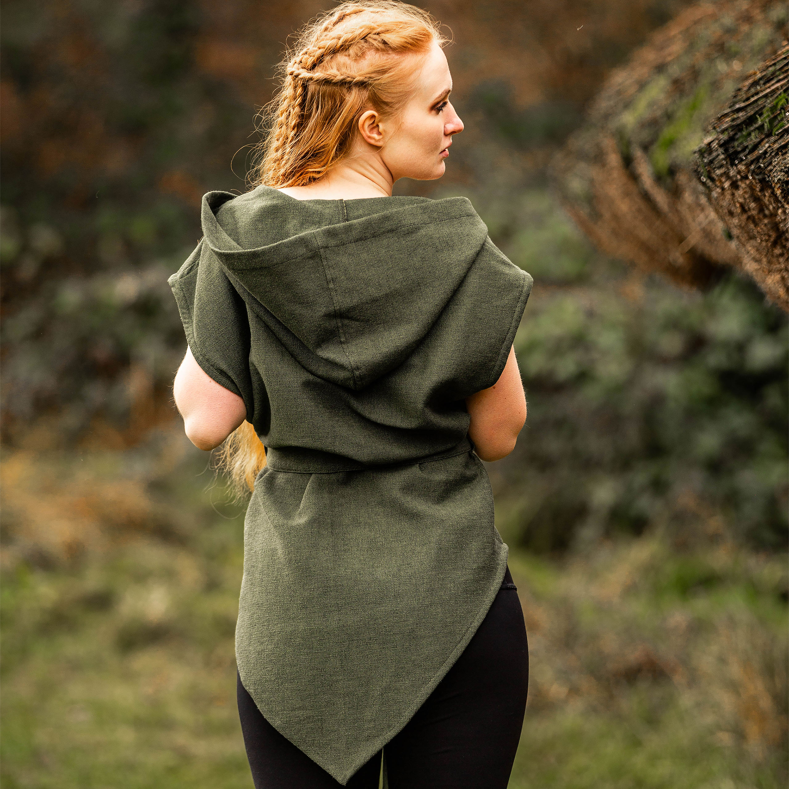 Medieval Tunic Short Sleeve with Belt Green