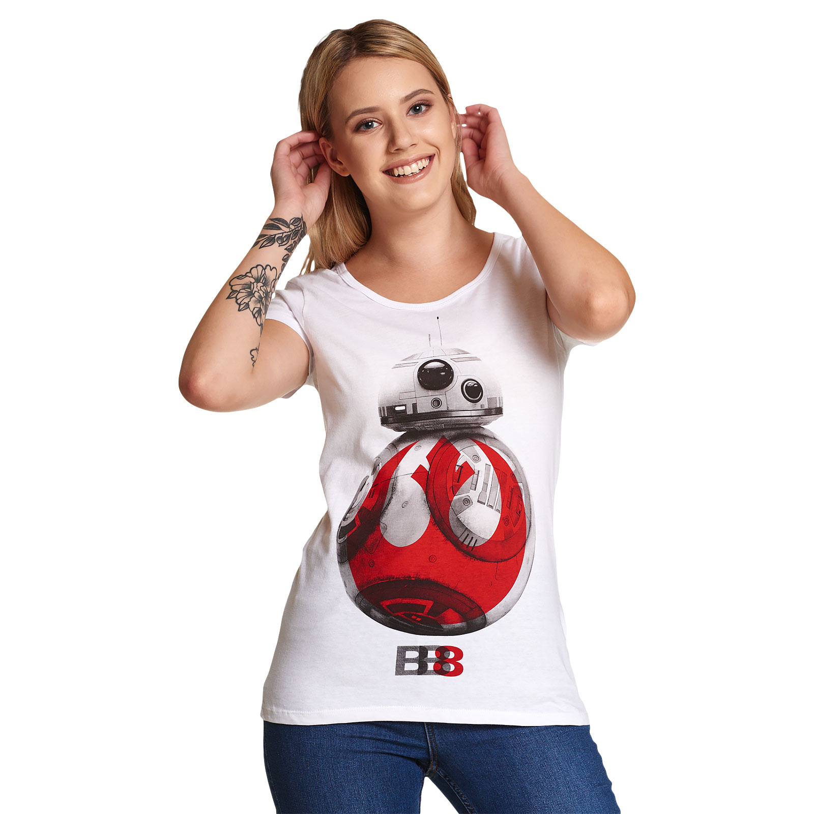 Star Wars - T-shirt femme Rebel BB-8 blanc
