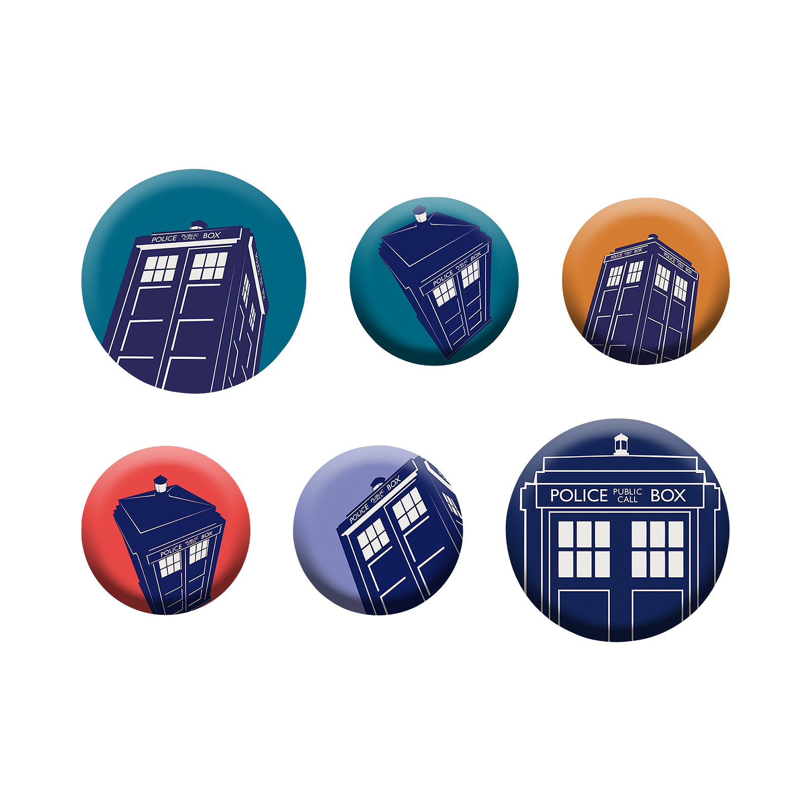 Doctor Who - Tardis Button 6er Set