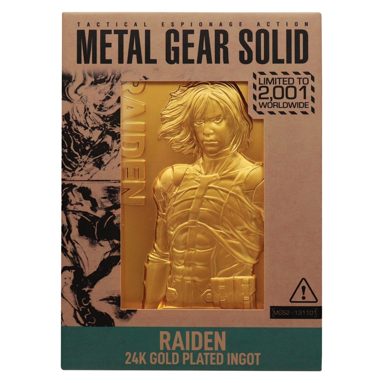 Metal Gear Solid 2 Sztabka metalu Raiden 24k Gold Plated Limited Edition