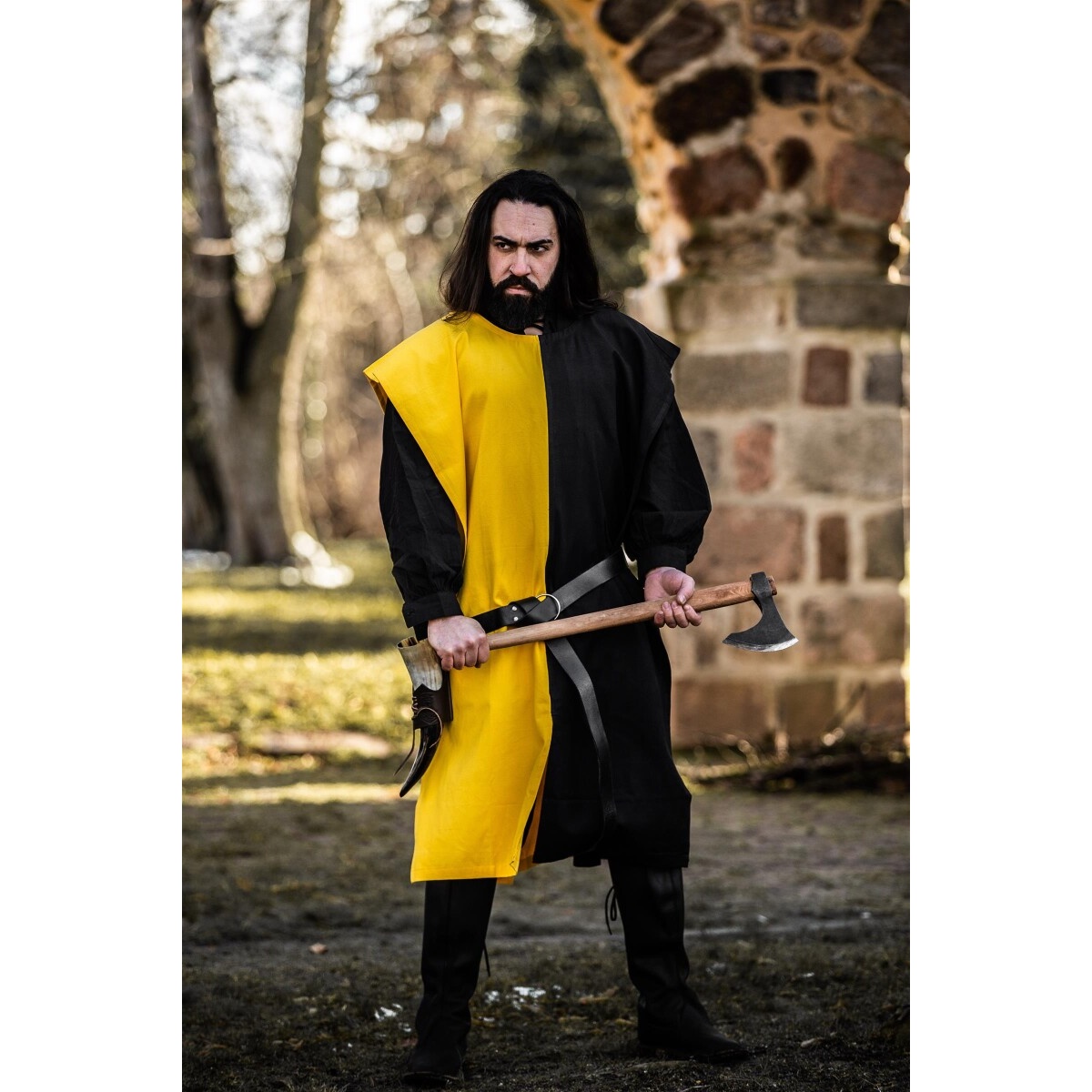 Medieval Surcoat Frederick black-yellow