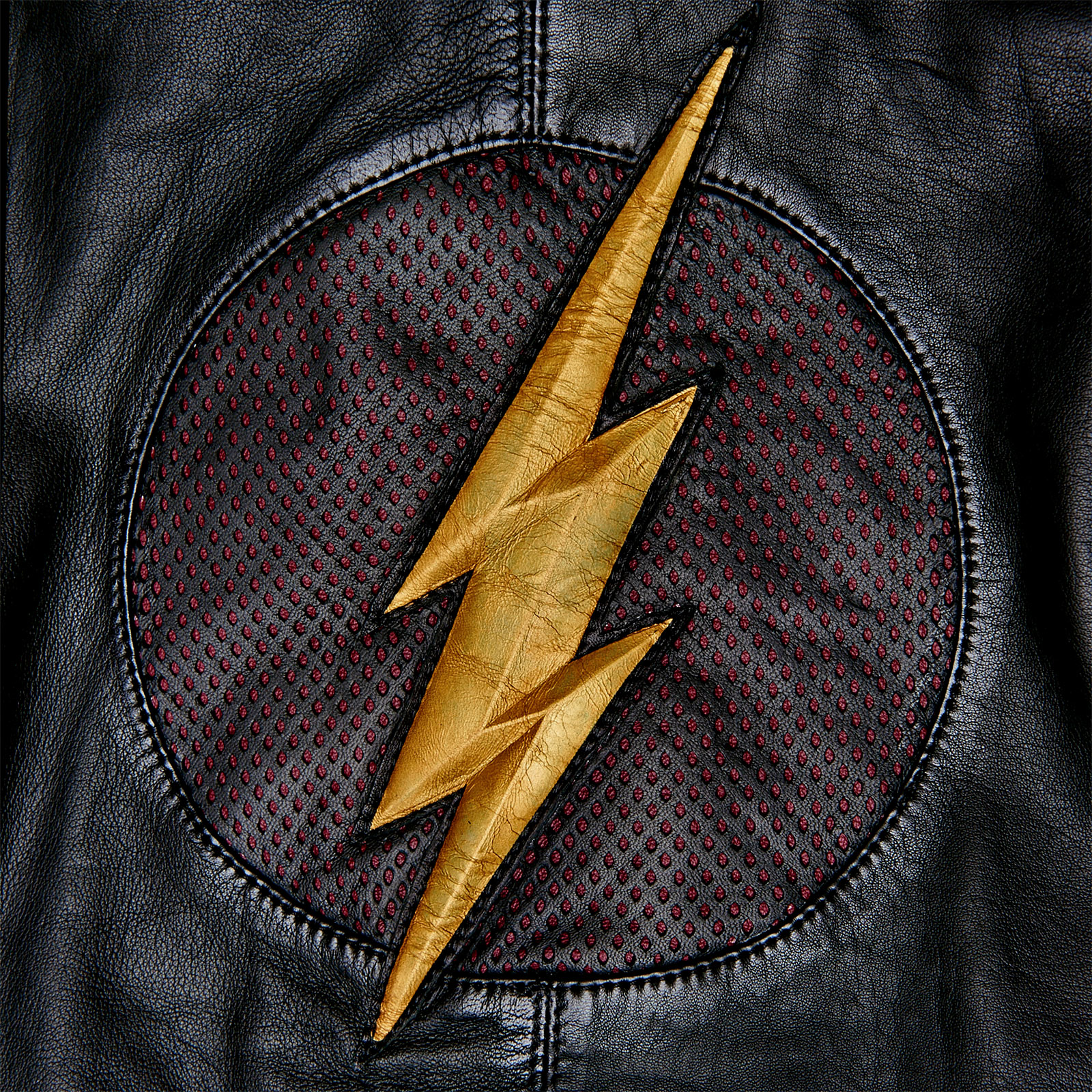 Flash - Logo leather jacket with hood