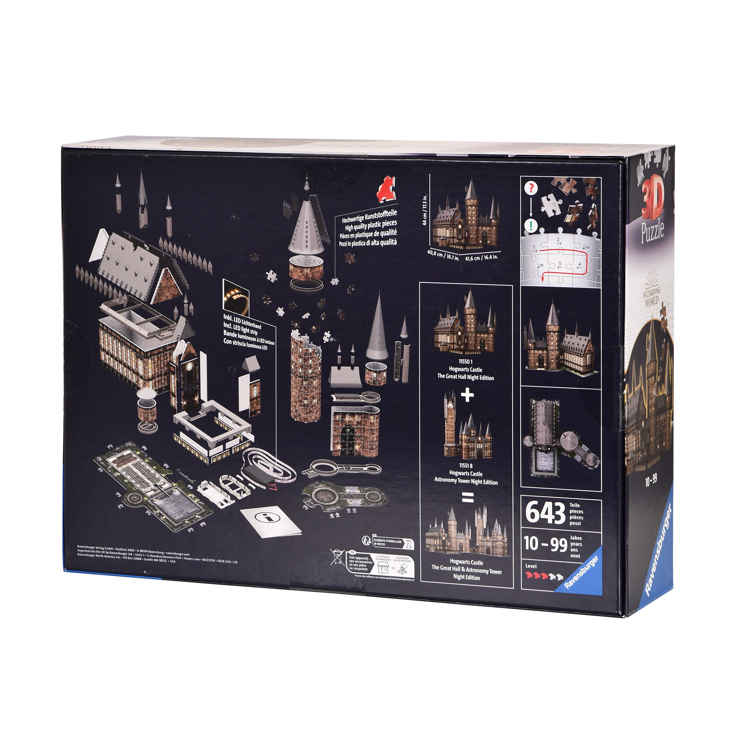 Château de Poudlard La Grande Salle Puzzle 3D avec Éclairage - Harry Potter