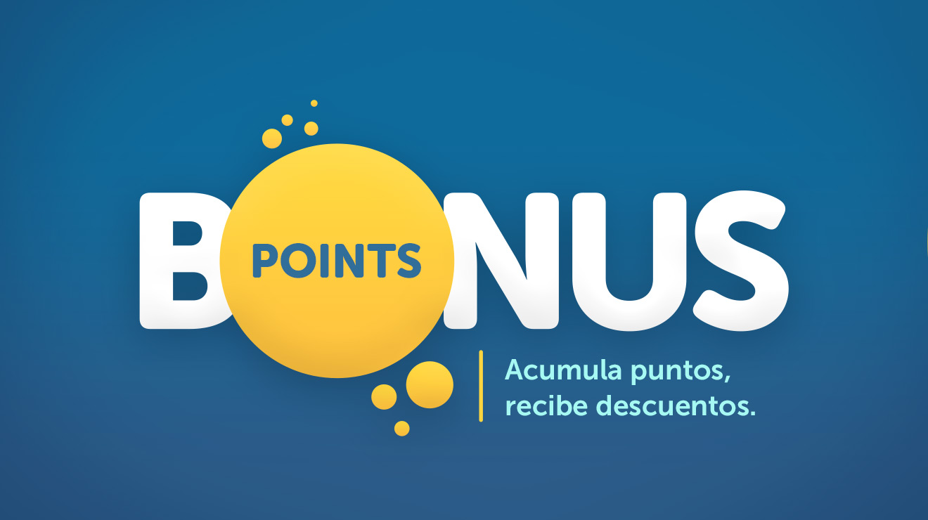 Puntos de bonificación: Acumula puntos, recibe descuentos.