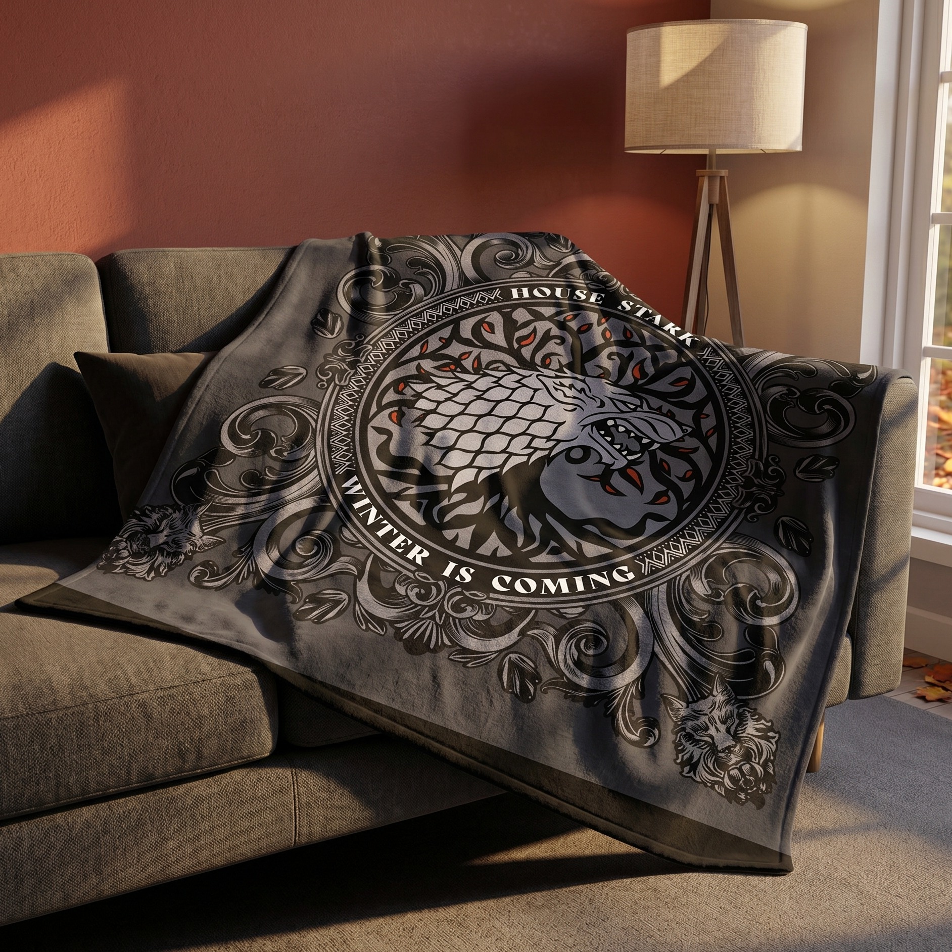 Plaid douillet blason Stark - Game of Thrones