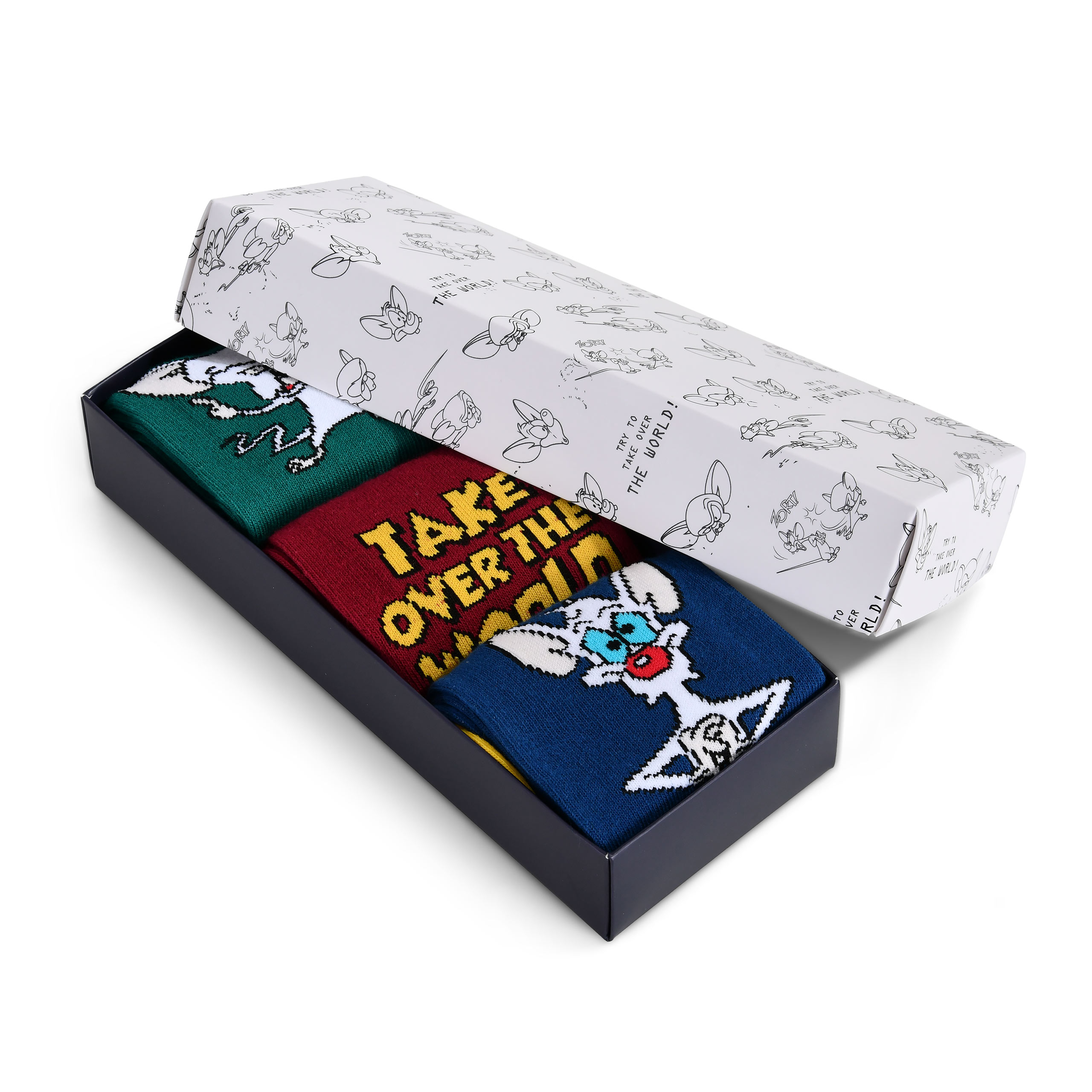 Pinky und der Brain - Pinky und Brain Socken 3er Set in Geschenkbox