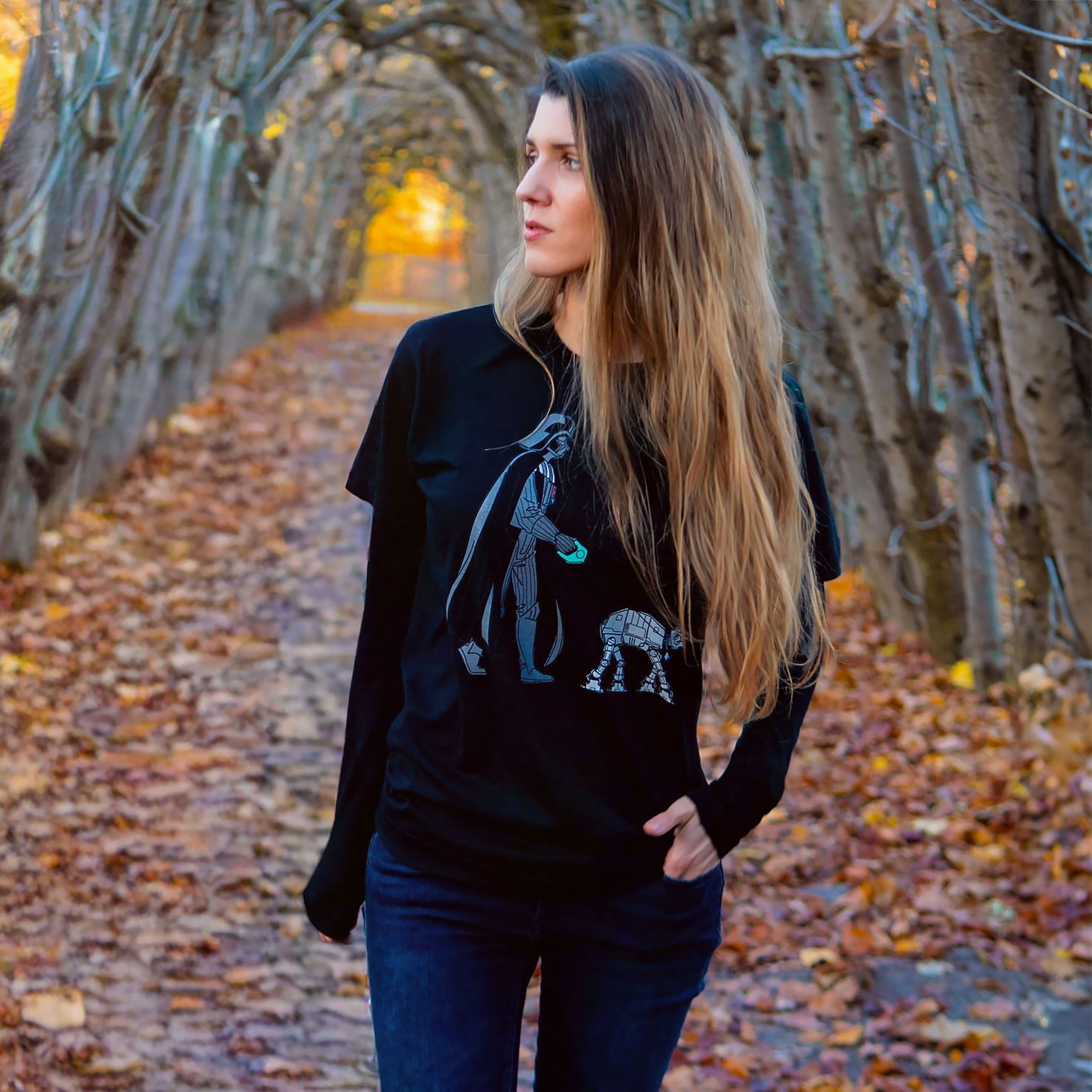 Star Wars - Dark Vador Dog Walker T-shirt noir