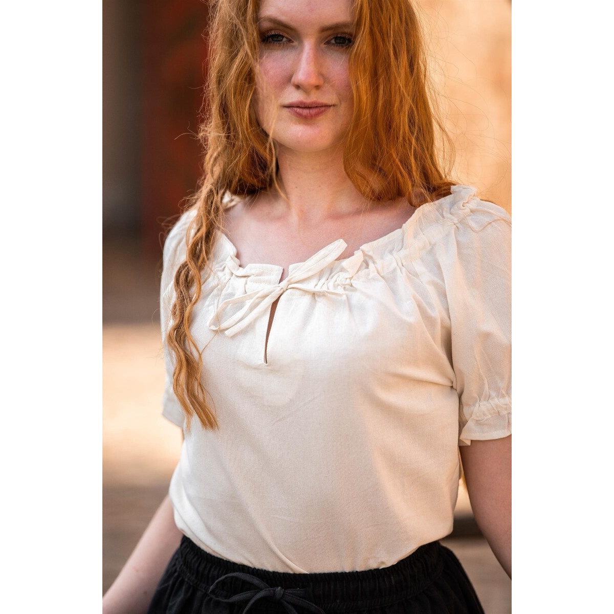 Medieval Short-Sleeve Blouse Otilia beige