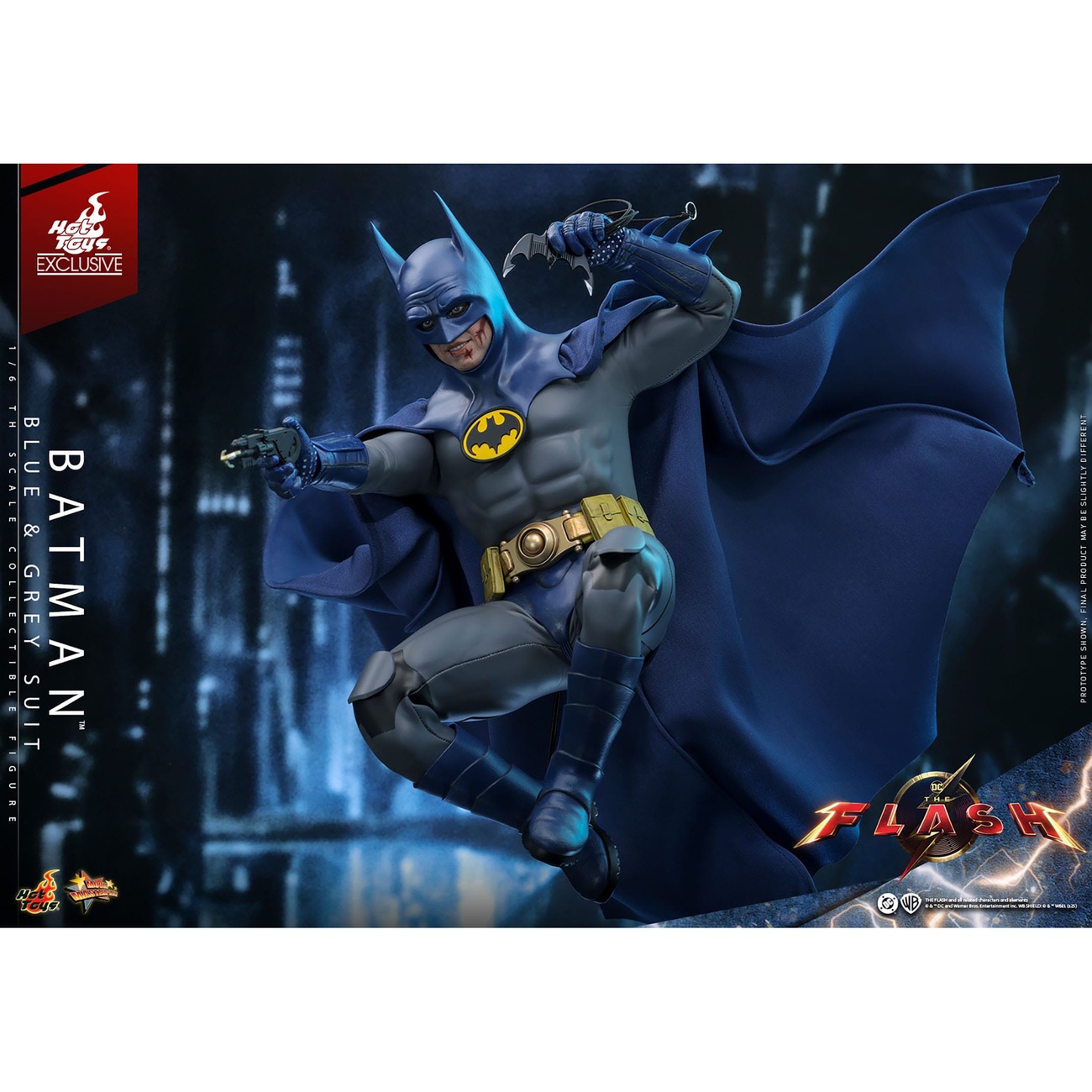 The Flash Movie Masterpiece figura de acción 1/6 Batman (traje azul y gris) Edición Limitada Hot Toys Exclusive 30 cm