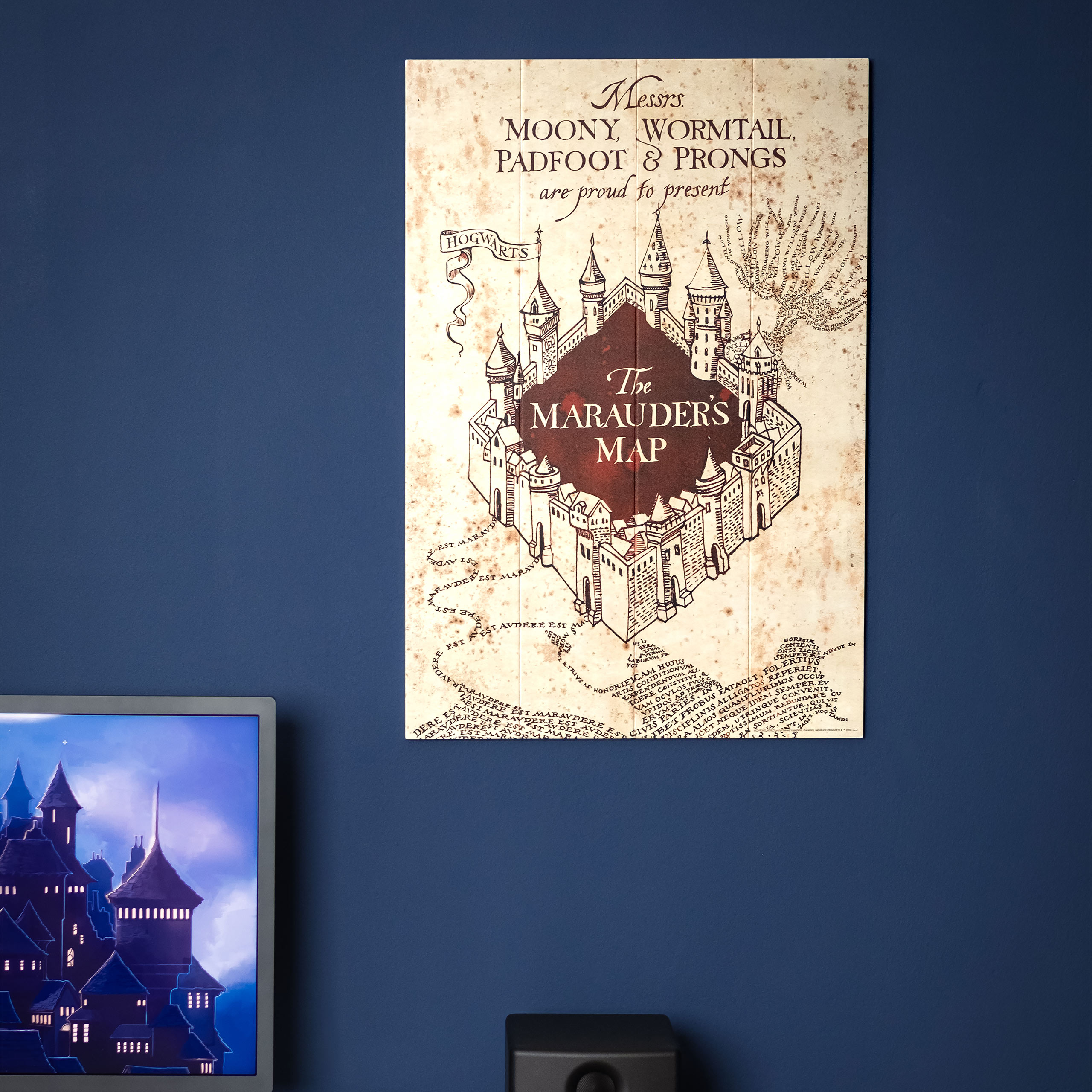 Harry Potter - Karte des Rumtreibers Wandbild Holz
