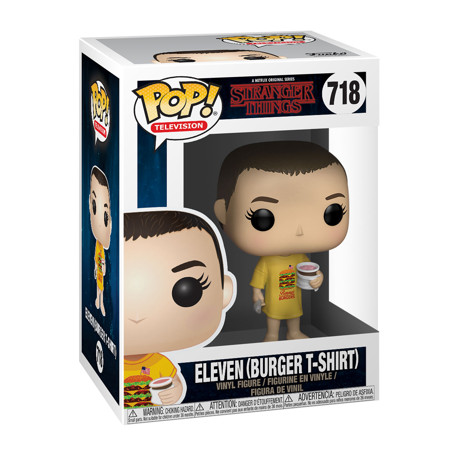 Stranger Things - Eleven mit Burger T-Shirt Funko Pop Figur
