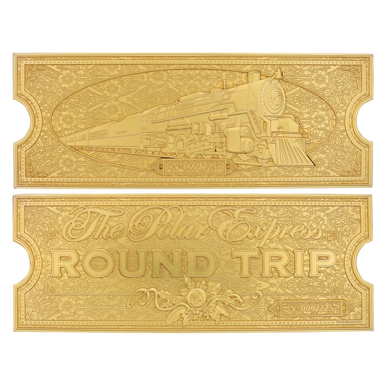 The Polar Express Replica Train Ticket 24k Gold Plated Limited Edition
