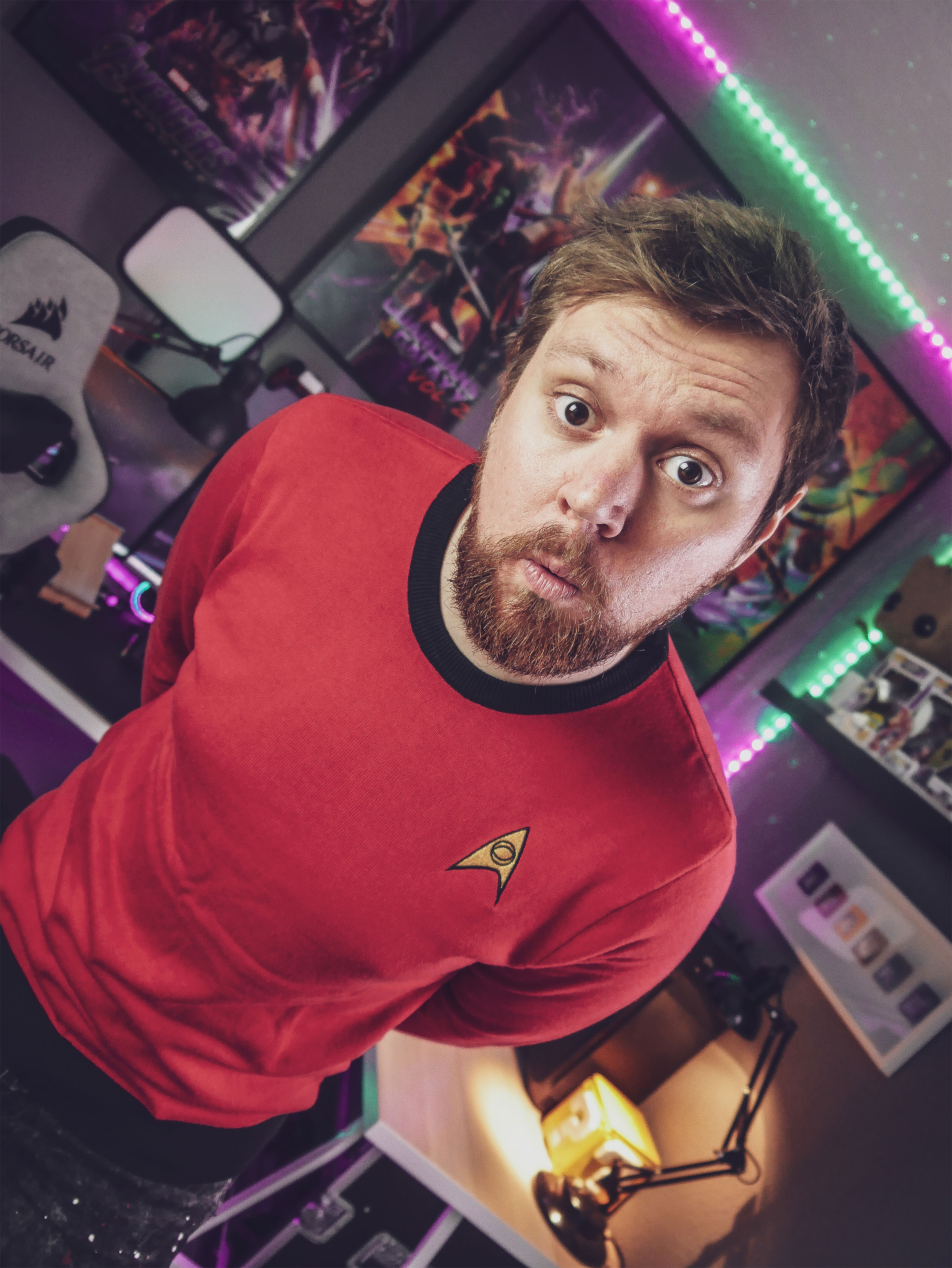 Star Trek - Pull en tricot uniforme Scotty rouge