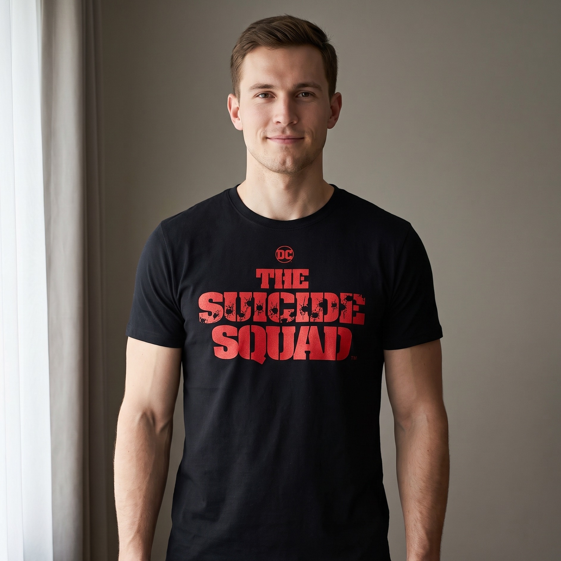 The Suicide Squad - T-shirt nera con logo Shot