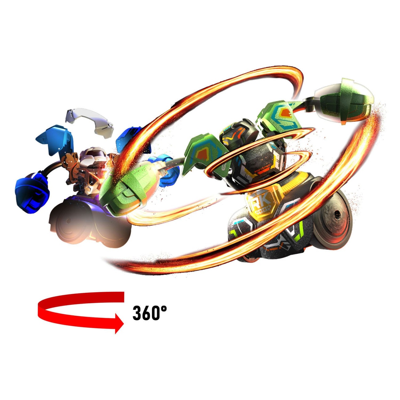 Silverlit Robo Kombat Tornado Remote-Controlled Robots 2-Pack Green/Blue