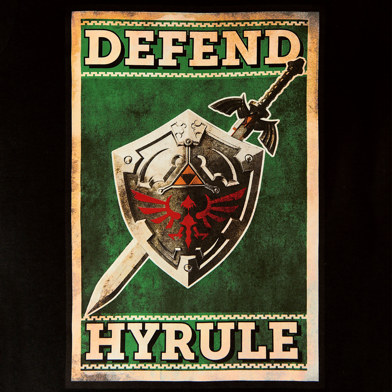 Zelda - Defend Hyrule Propaganda Poster T-Shirt schwarz