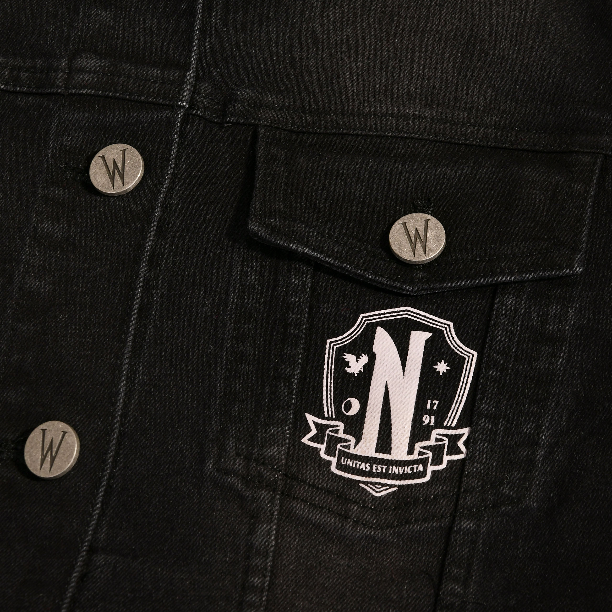 Mercredi - Veste en jean Nevermore Academy noir