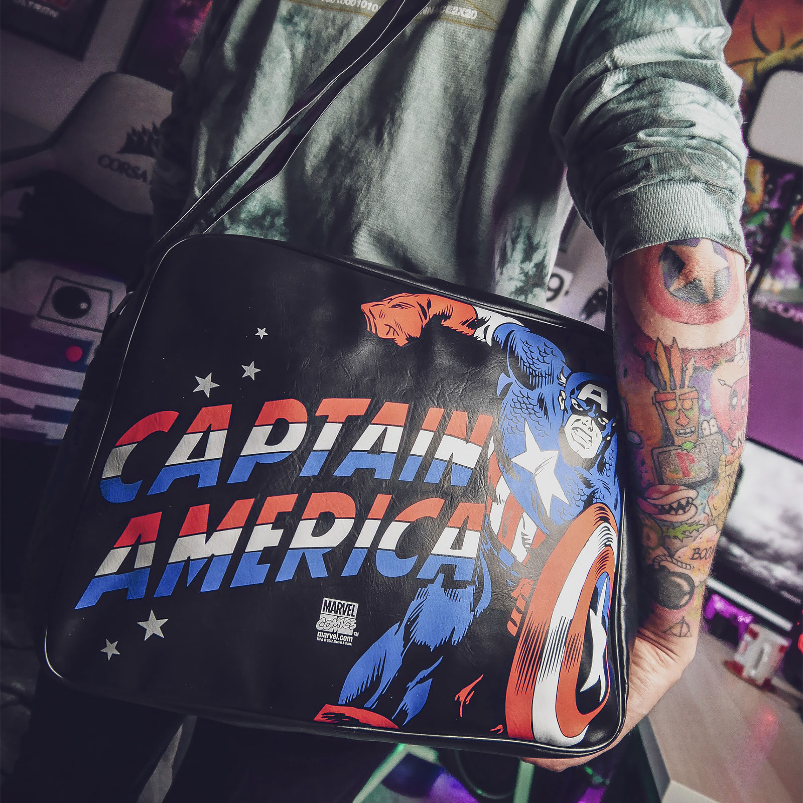 Captain America - Borsa a tracolla nera