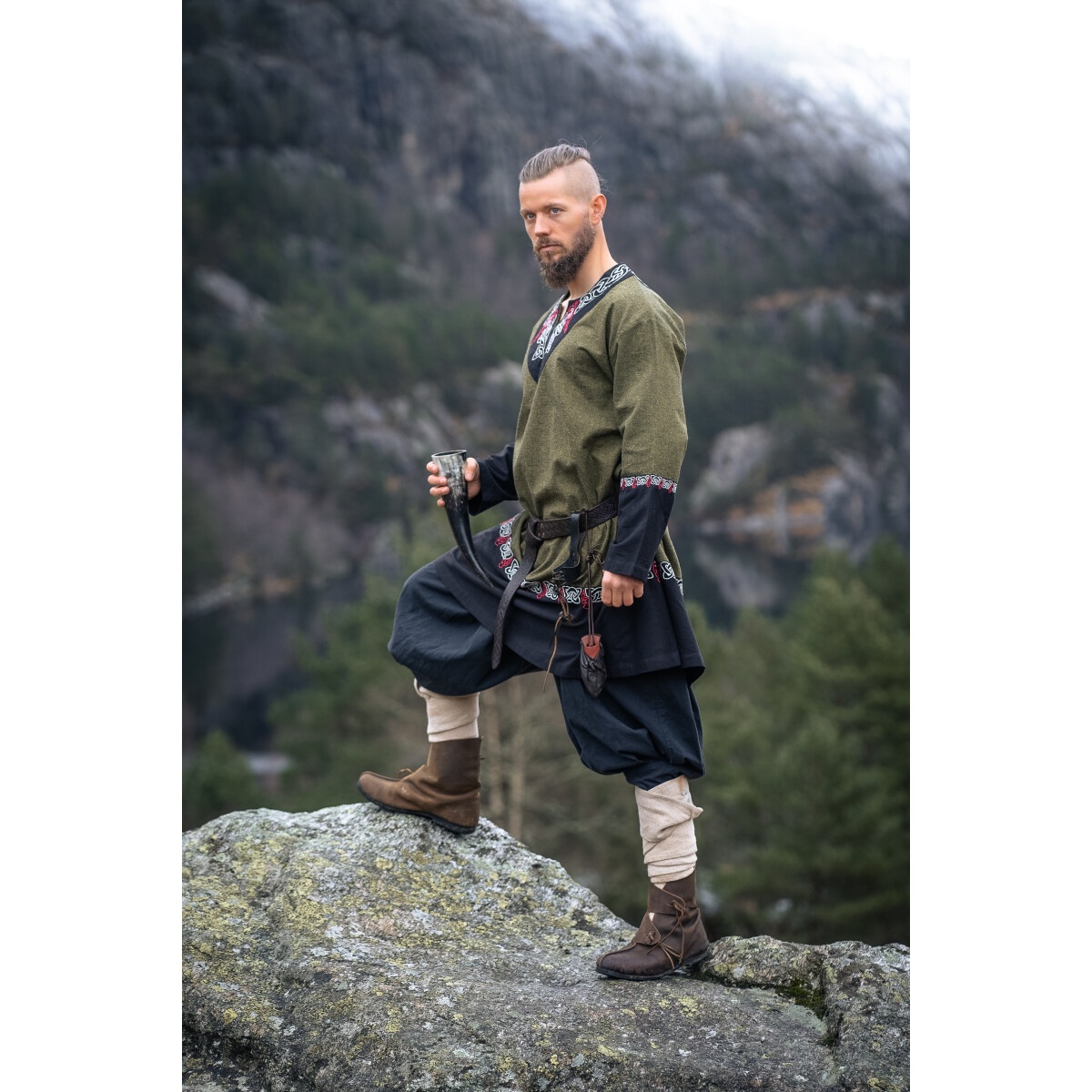 Tunique viking médiévale Freydis olive