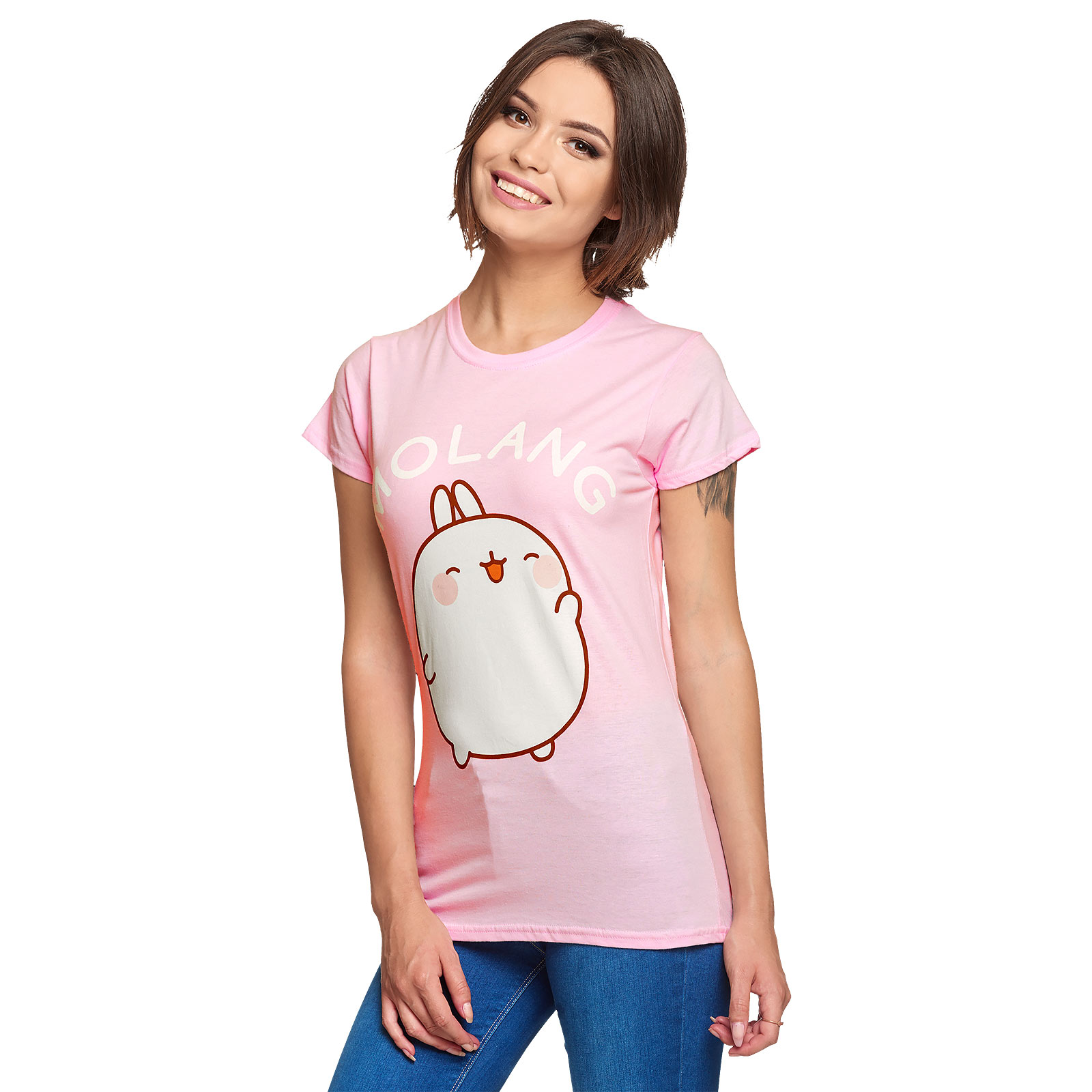 Molang - Happy Dames T-shirt Roze