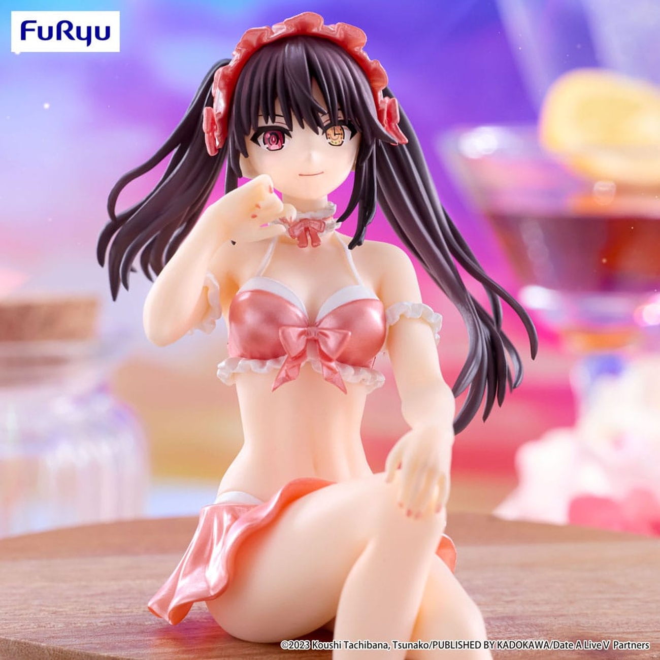 Date A Live V Statua PVC Noodle Stopper Kurumi Tokisaki Swimsuit Pastel Red Color Ver. 15 cm