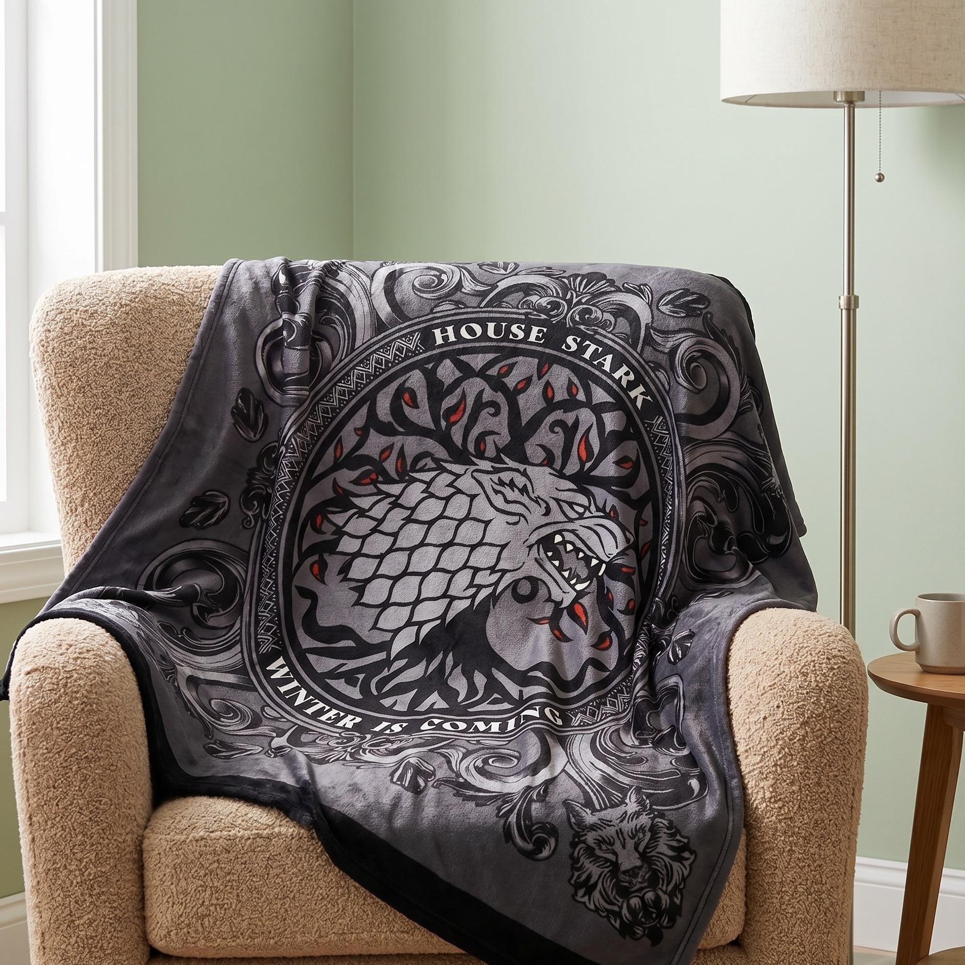 Plaid douillet blason Stark - Game of Thrones