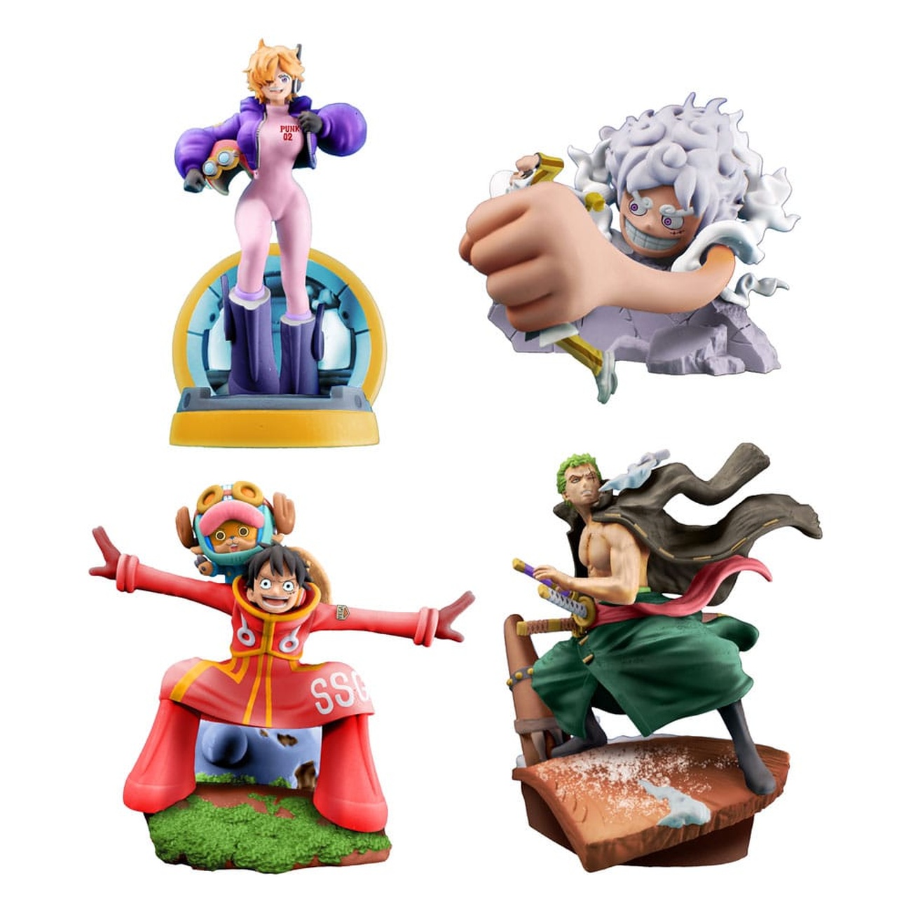 One Piece Petitrama Mini figura PVC Logbox Re Birth Egghead Set 9 cm