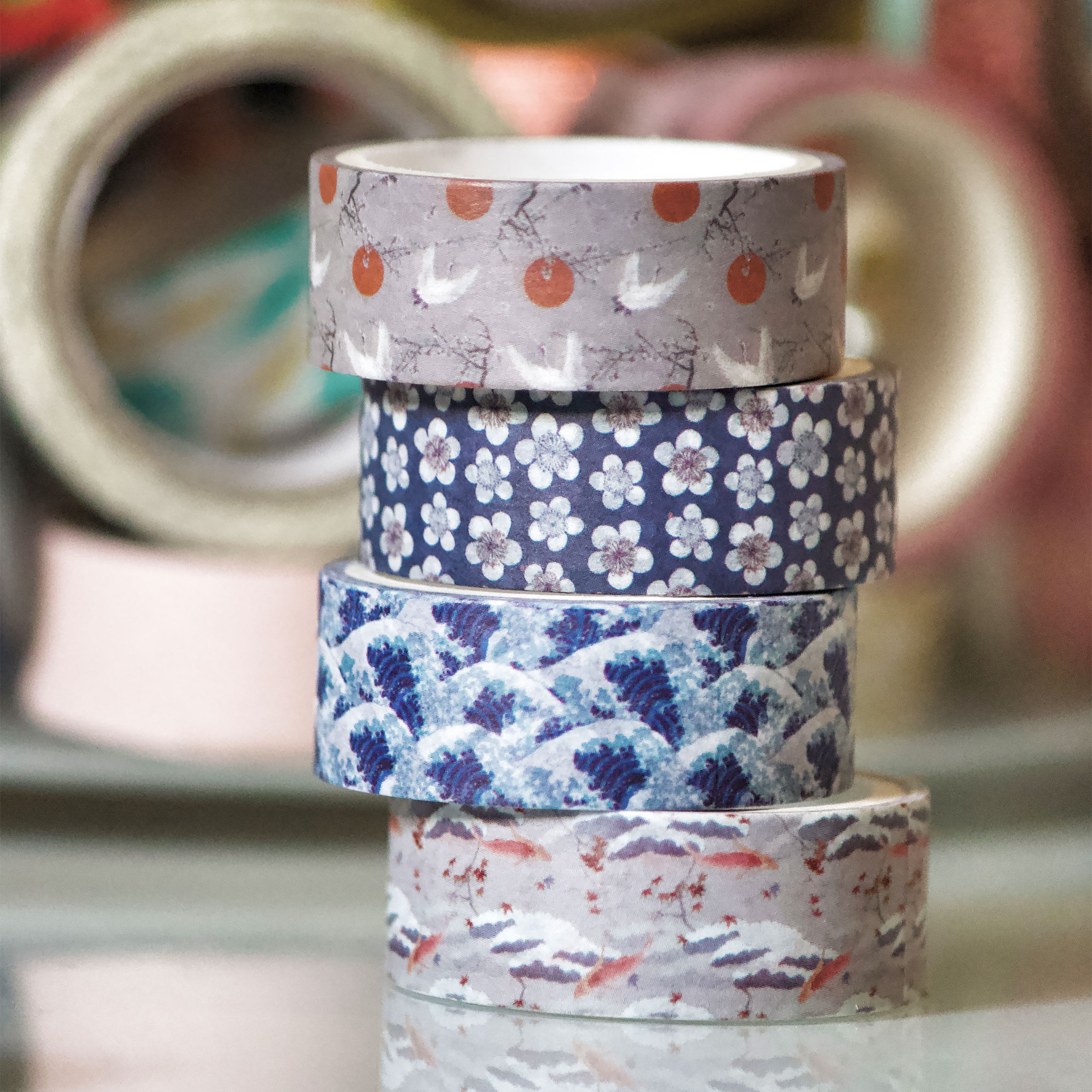 La grande onda di Kanagawa - Katsushika Hokusai Washi Tapes Set di 4