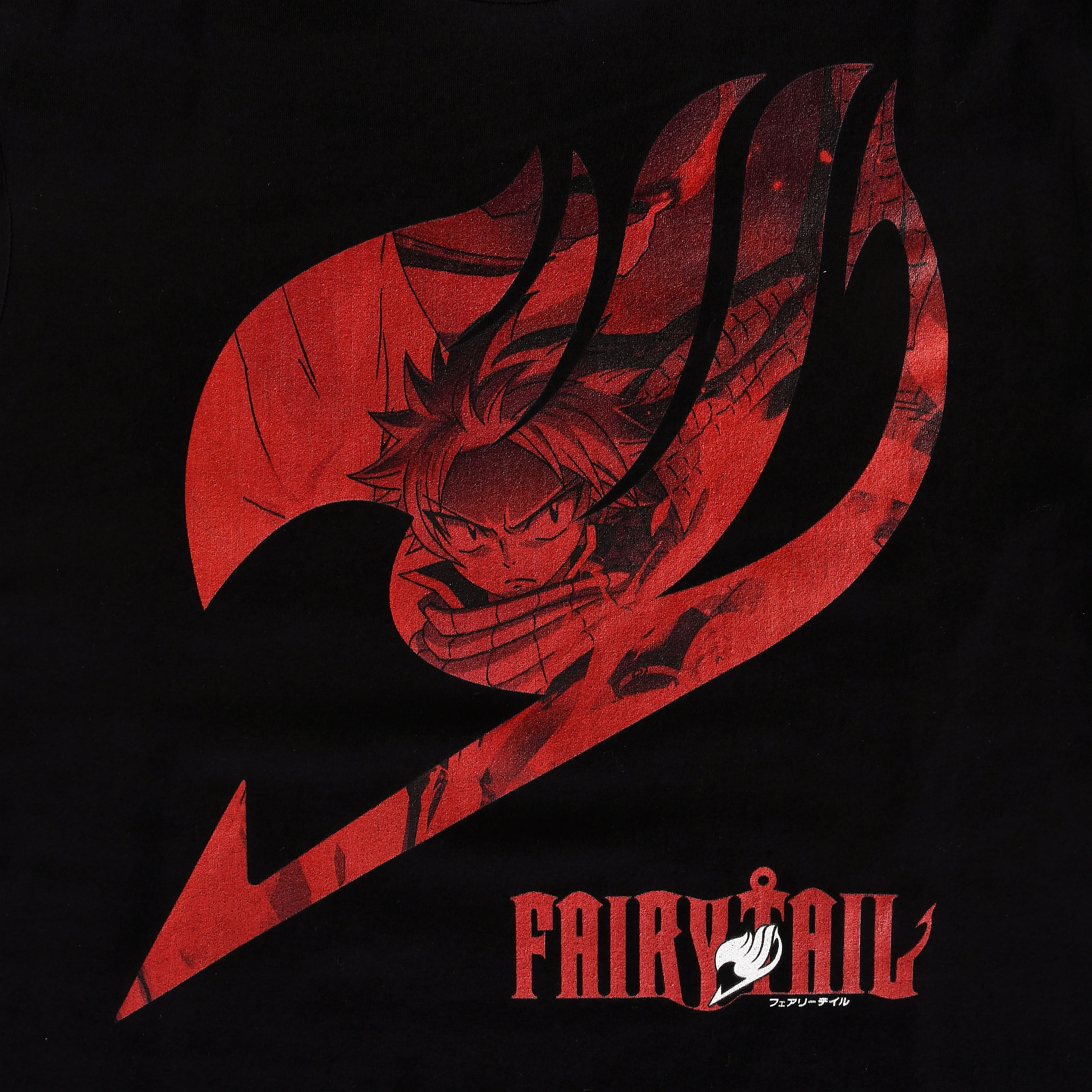 Fairy Tail - Logo mit Natsu T-Shirt schwarz