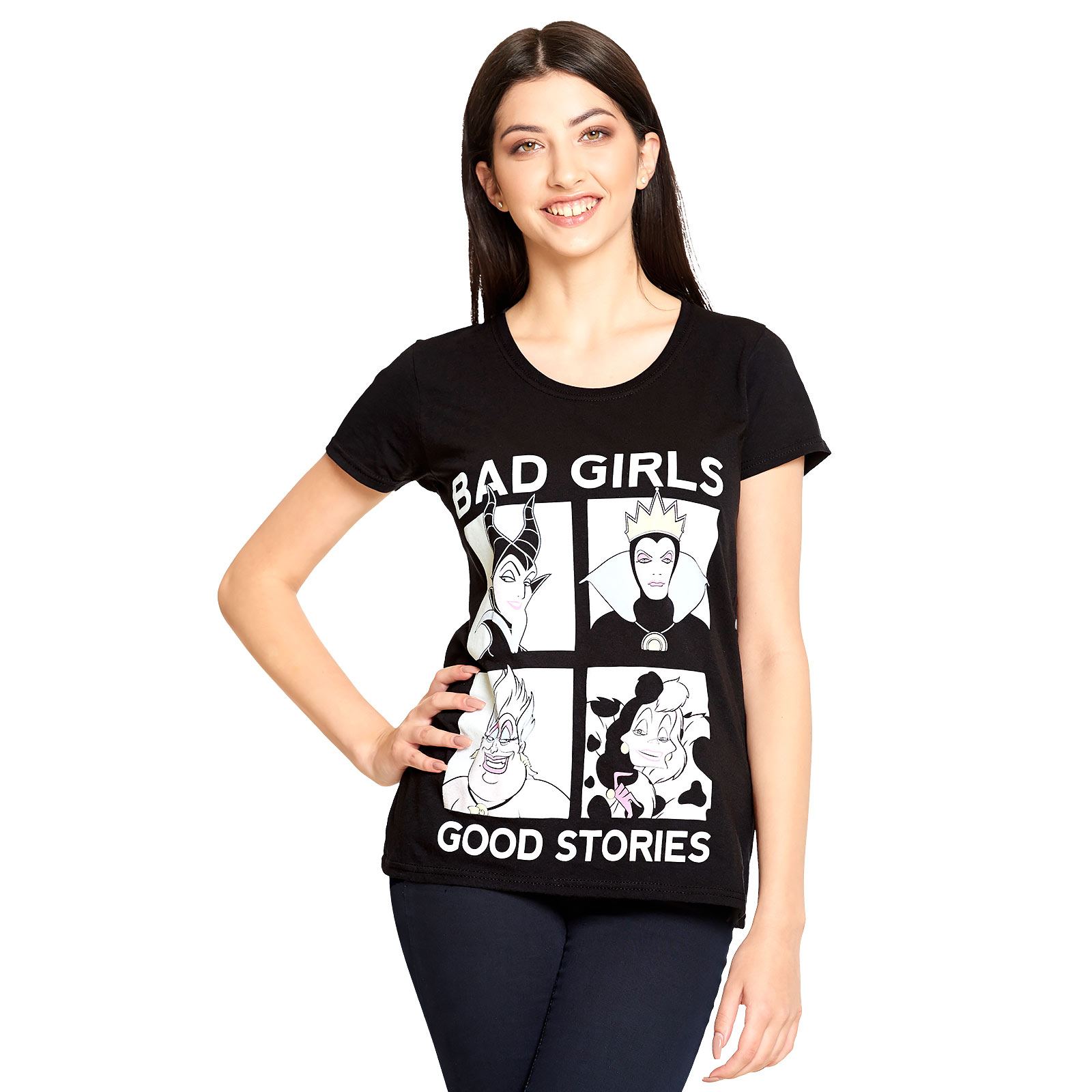 Disney - Schurken Slechte Meisjes T-Shirt Dames Losse Pasvorm Zwart
