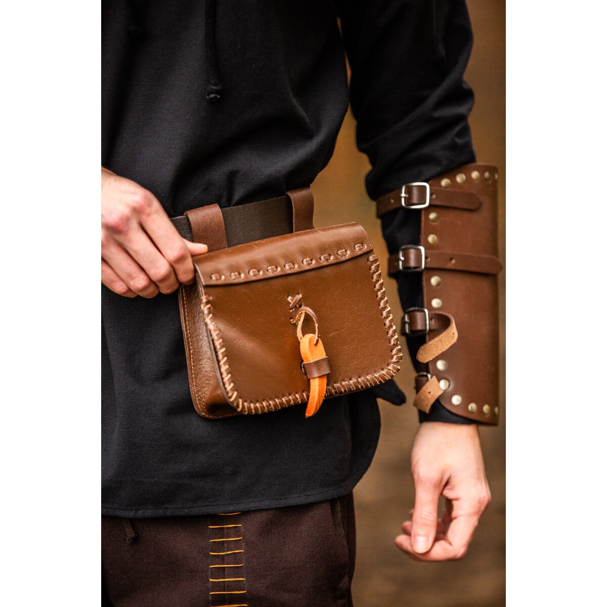 Medeltida läderbältesväska Volmar