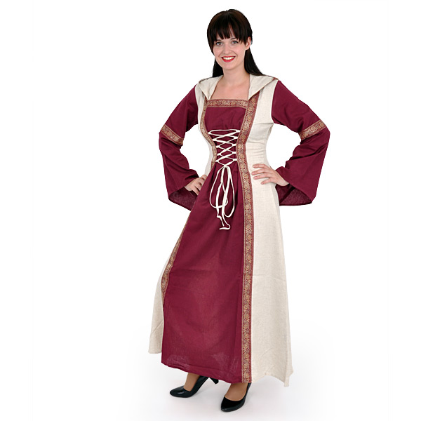 Saphiria Medieval Dress Bordeaux-Natural