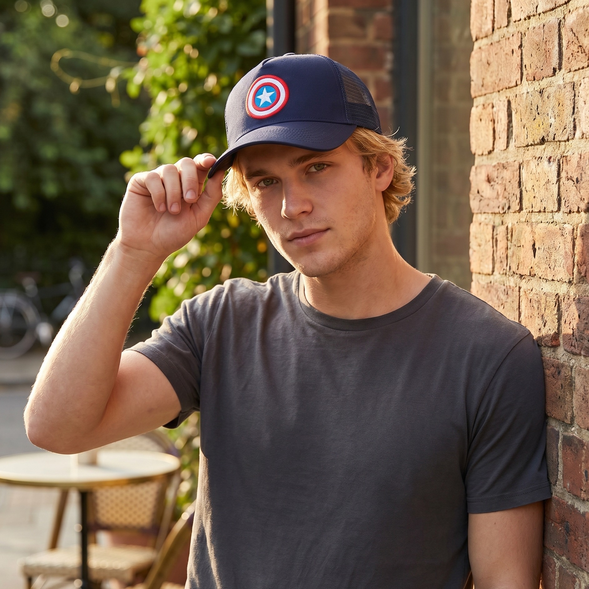 Captain America - Shield Logo Mesh Basecap blau