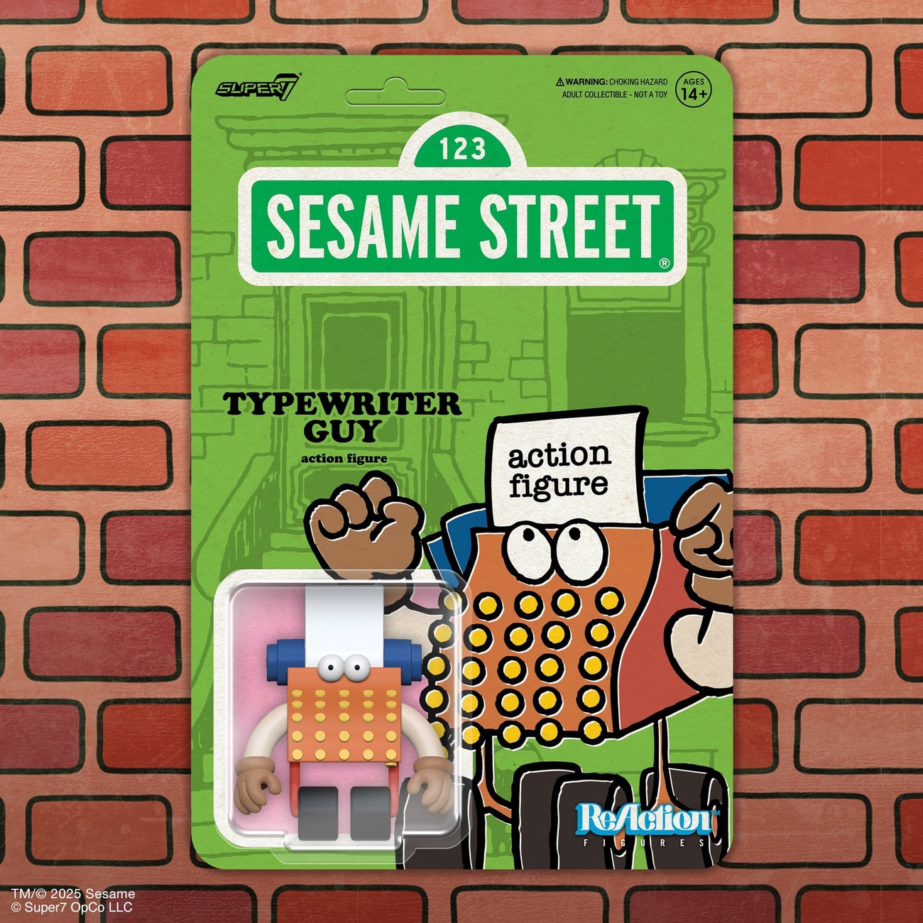 Sesame Street figurine articulée ReAction Wave 06 Typewriter Guy 10 cm