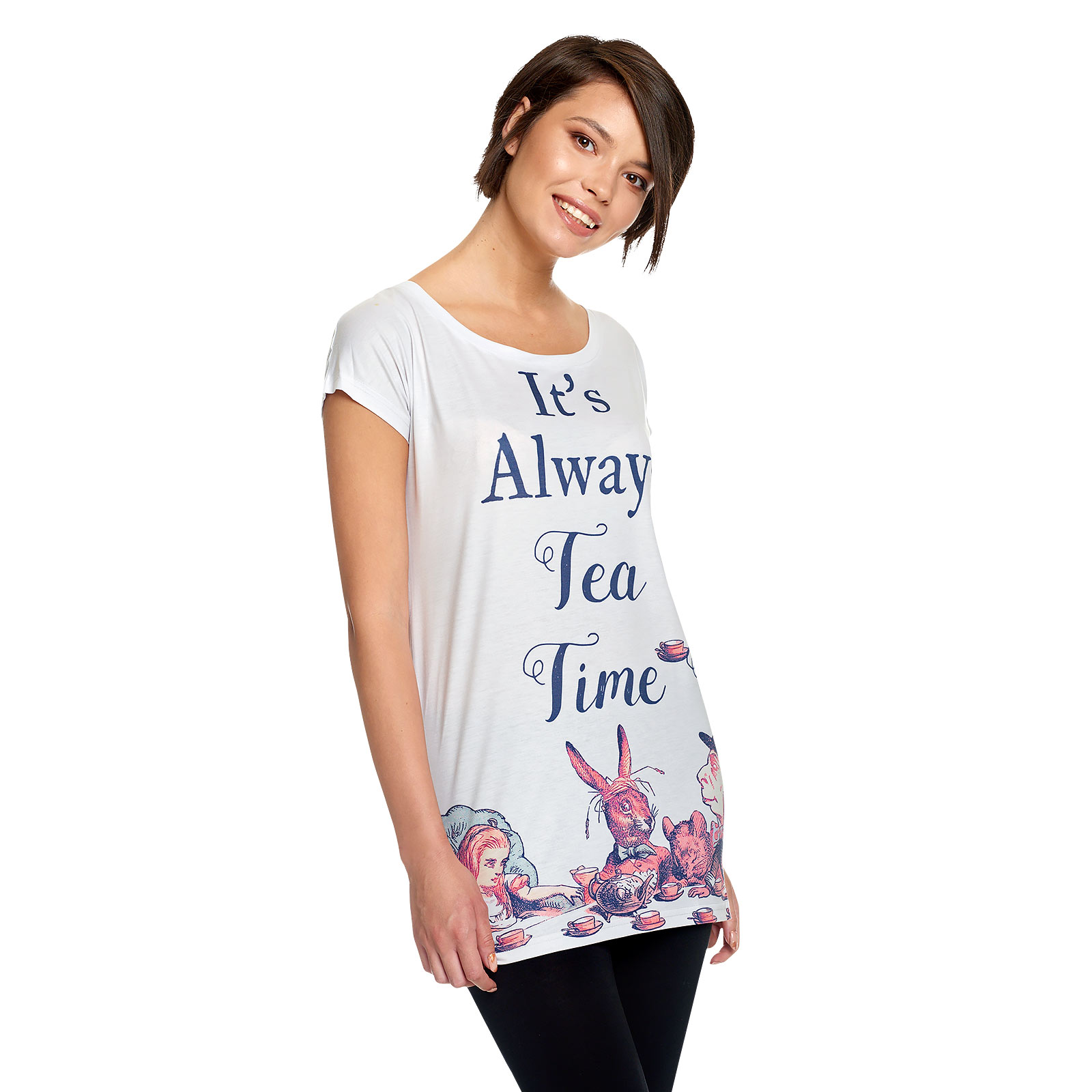 Tea Time Damen T-Shirt für Alice im Wunderland Fans