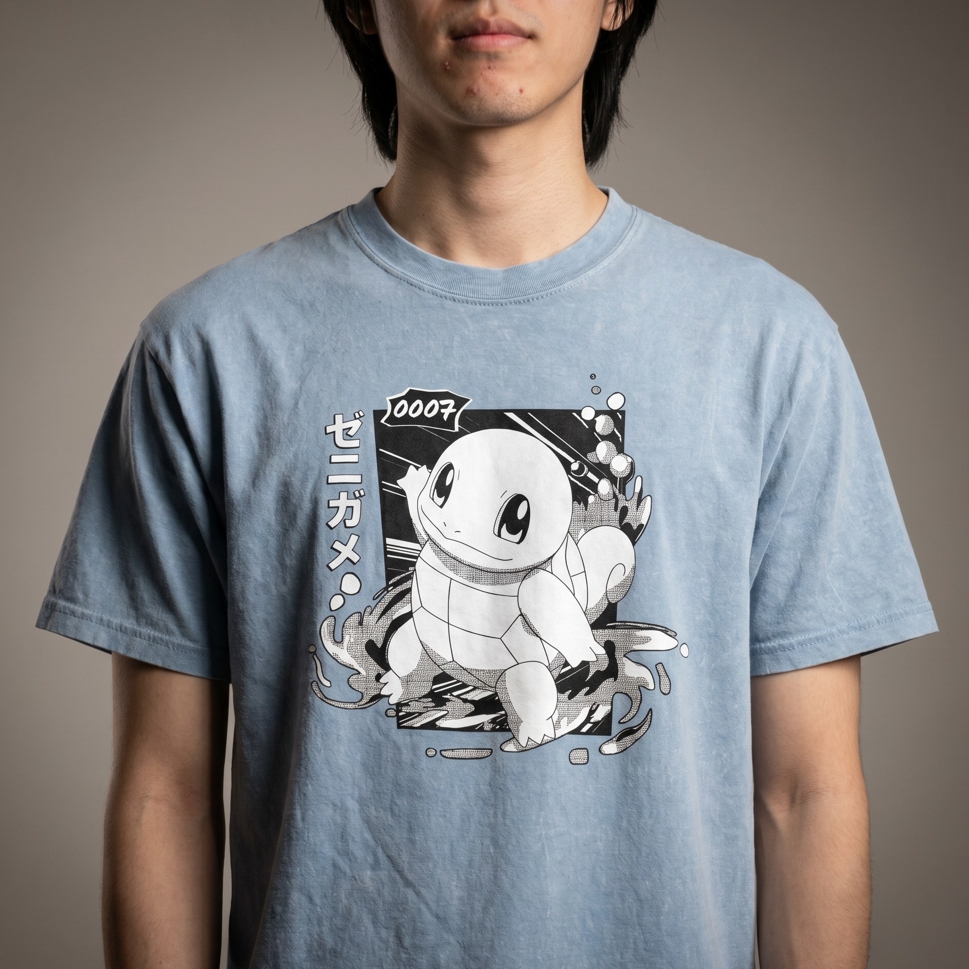 Pokemon - Koszulka Squirtle Katakana Vintage