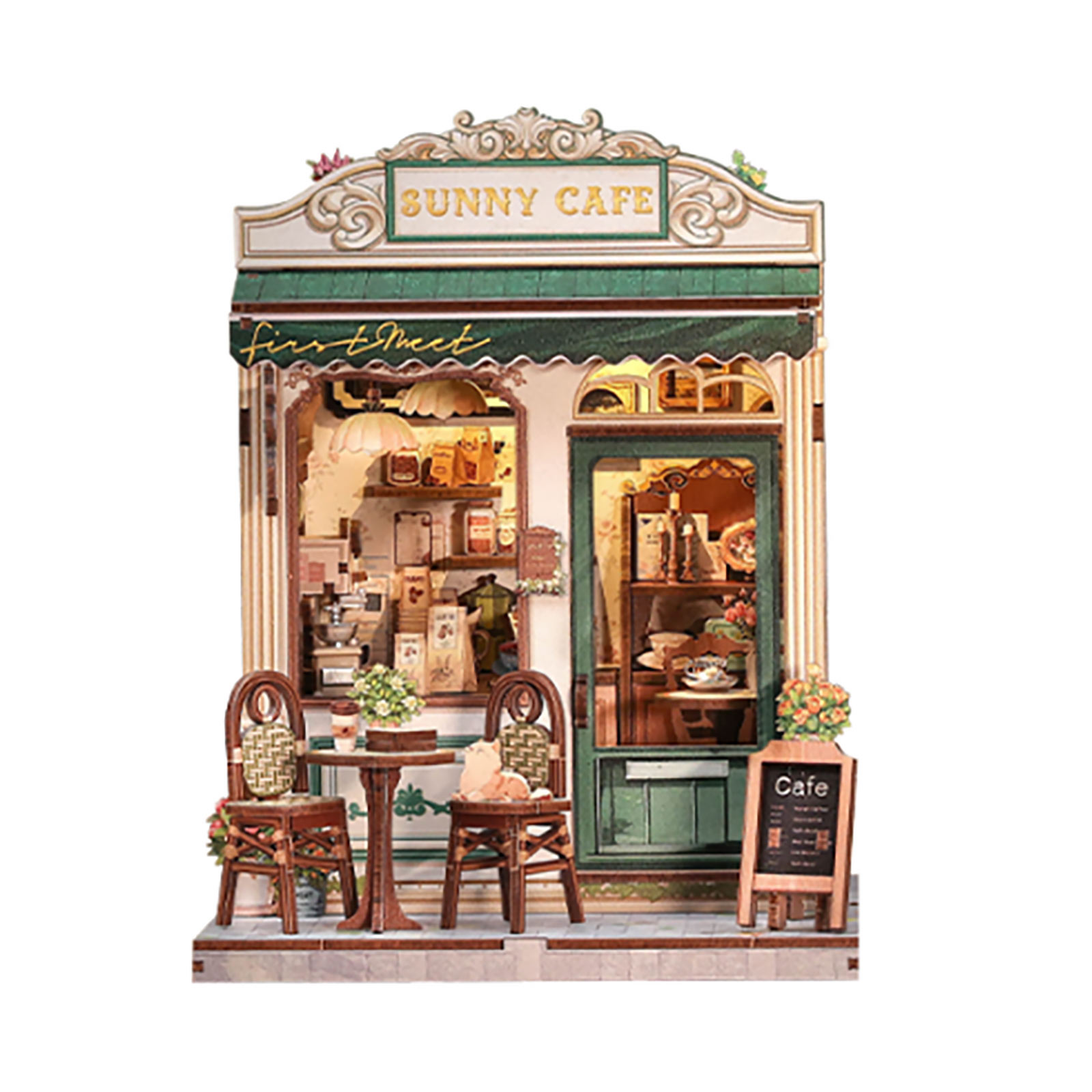 CuteBee - Sunny Cafe casetta in miniatura Book Nook kit modello