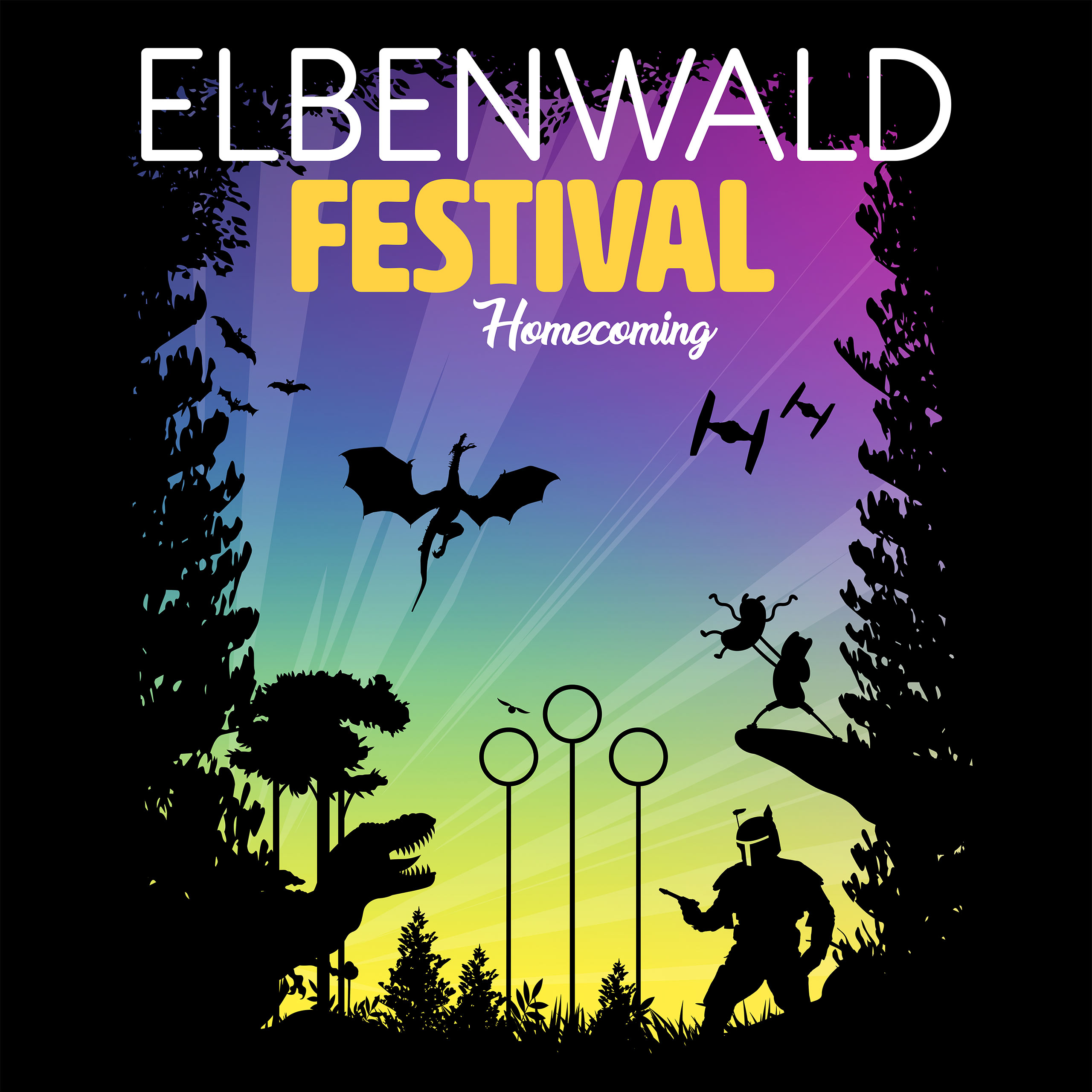 T-shirt noir Elbenwald Festival Homecoming