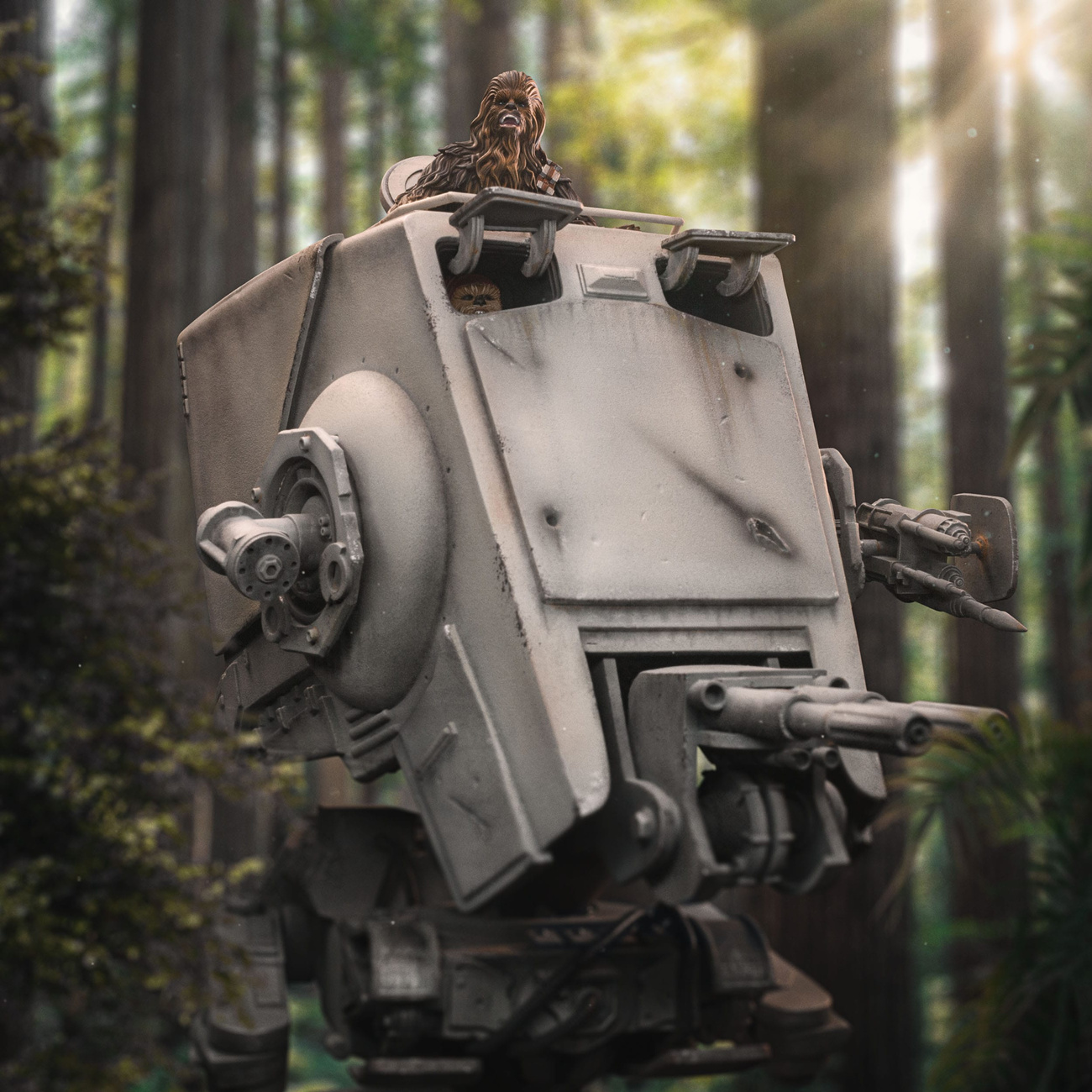 Star Wars Demi Art Scale Statue 1/20 AT-ST and Chewbacca 53