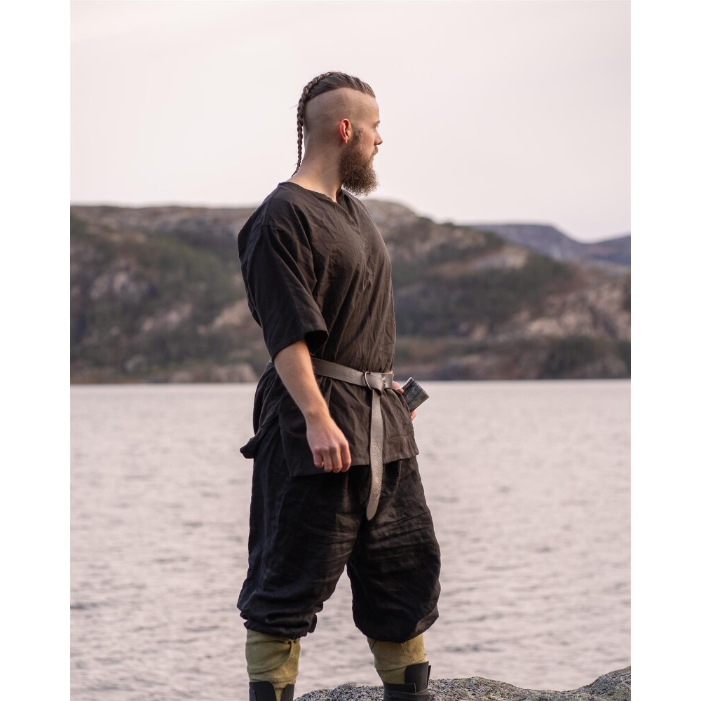 Medeltida kortärmad tunika Olaf brun