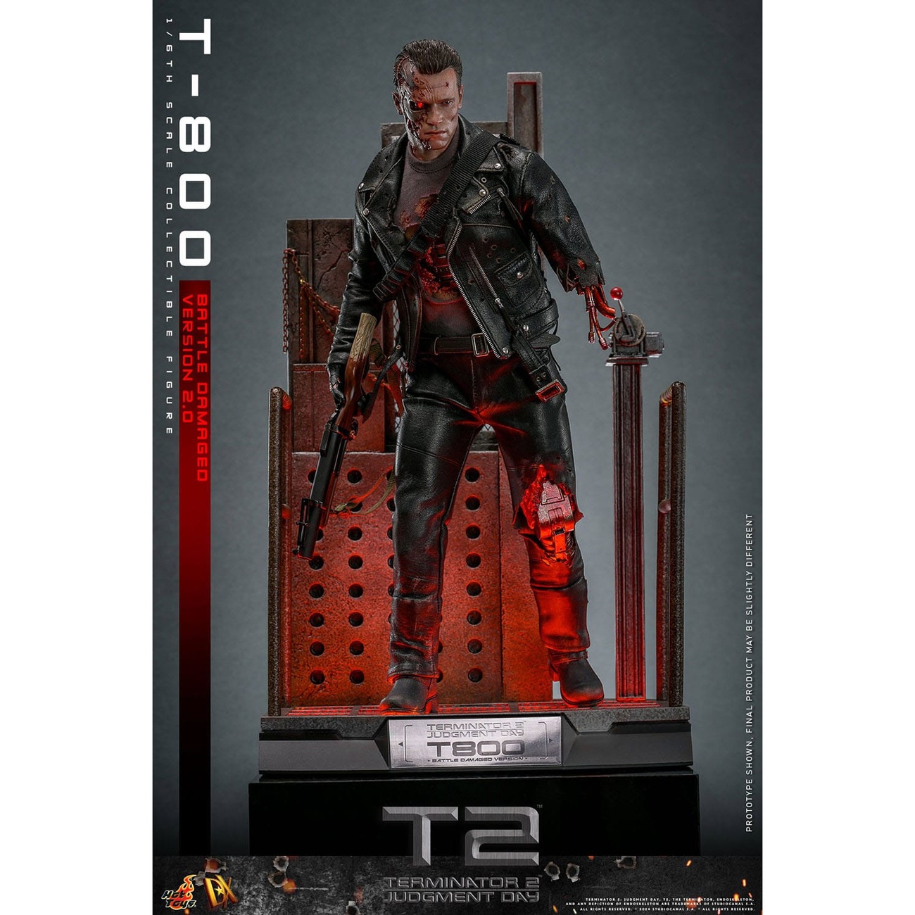 Terminator 2 Movie Masterpiece Action Figure 1/6 T-800 Battle Damaged ...