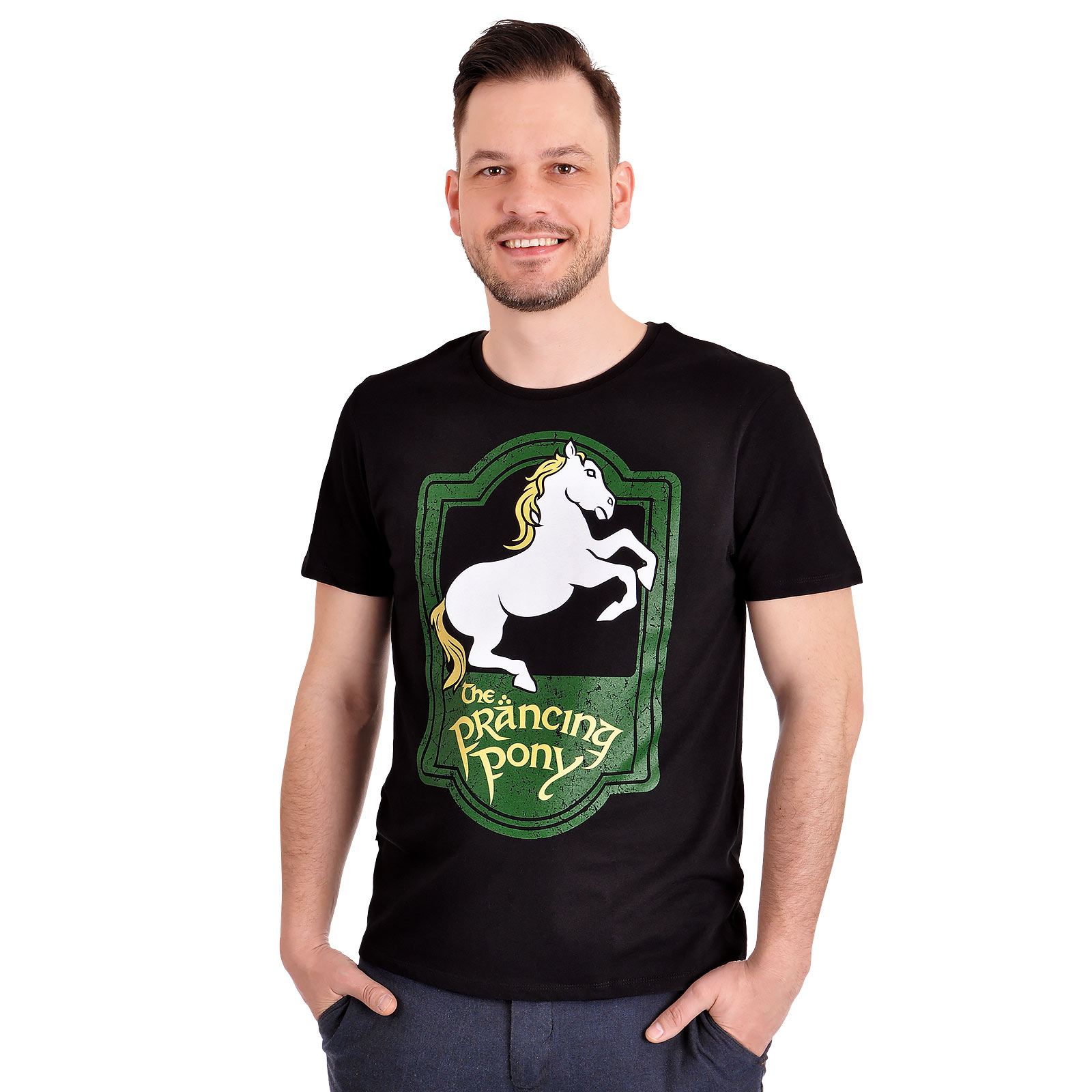 Heer der Ringen - Dansend Paardje Logo T-Shirt zwart
