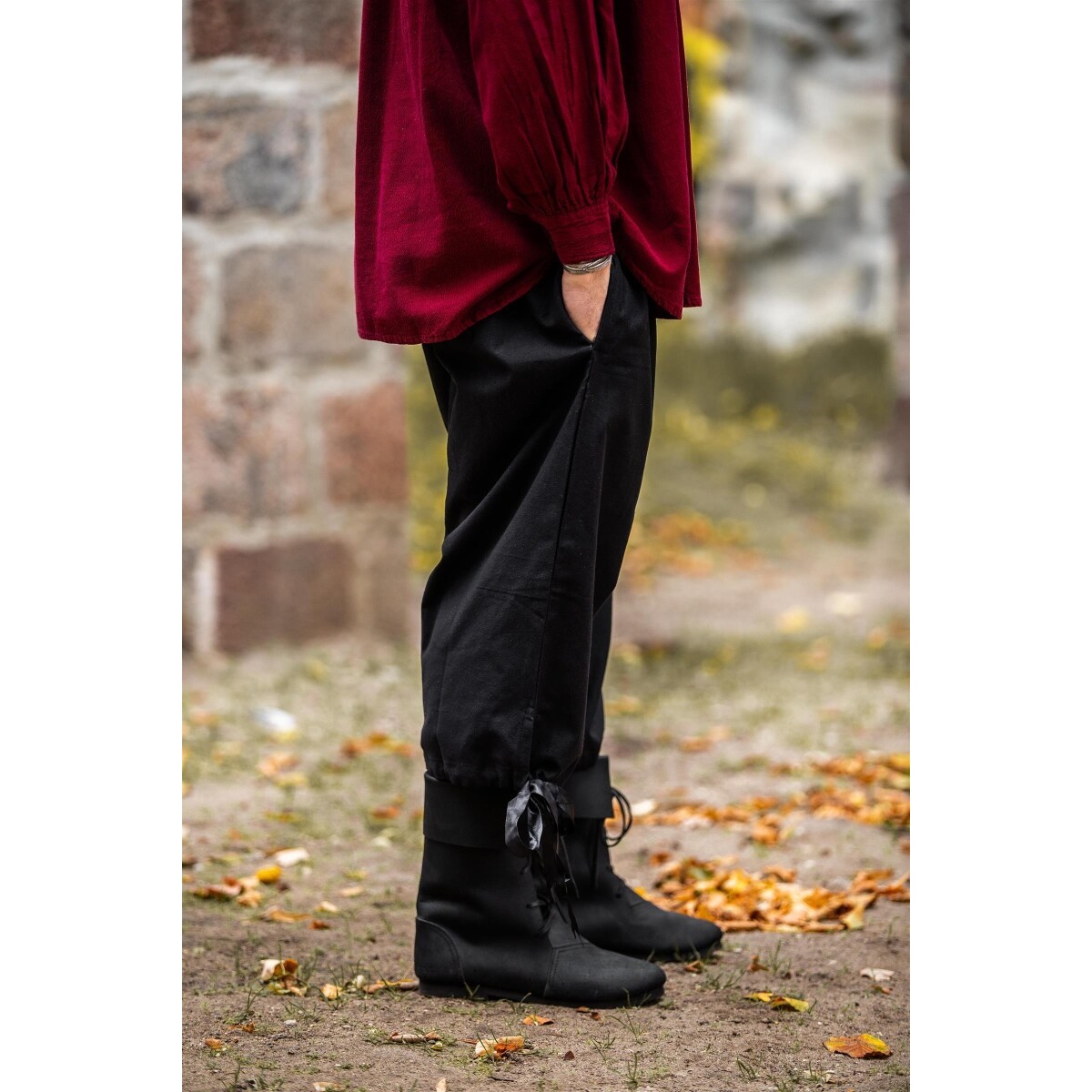 Pantaloni medievali al ginocchio Vincent neri