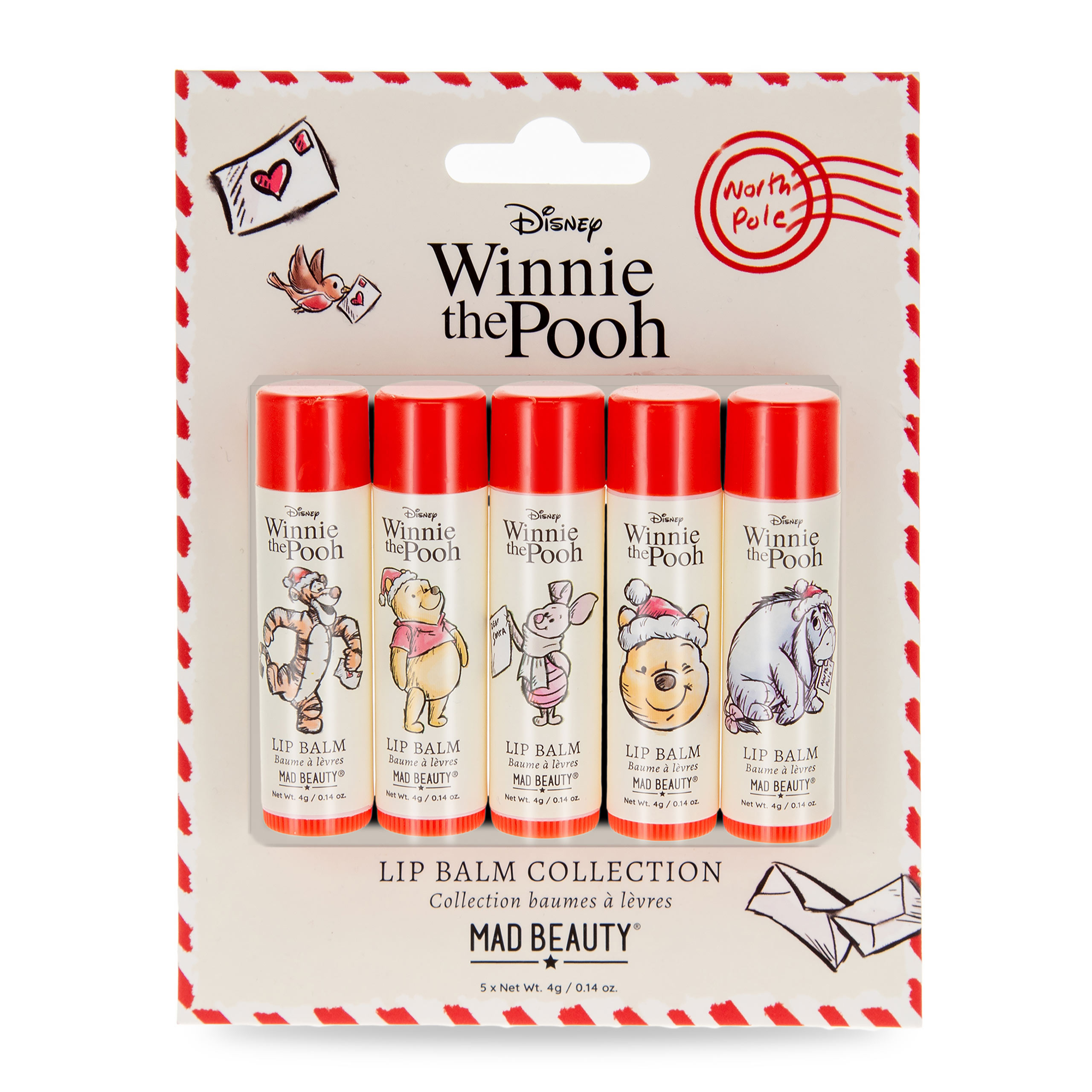 Winnie the Pooh - Balsamo labbra X-mas, set da 5