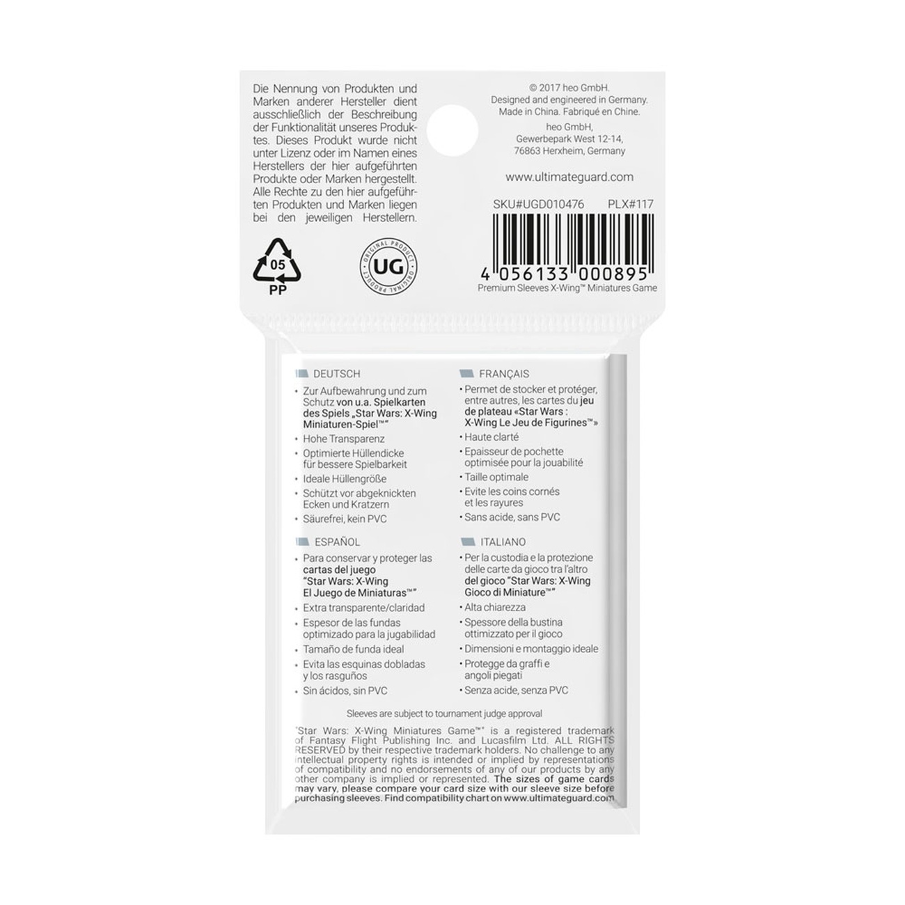 Ultimate Guard Board Game Sleeves (50) – X-Wing Miniatures Game