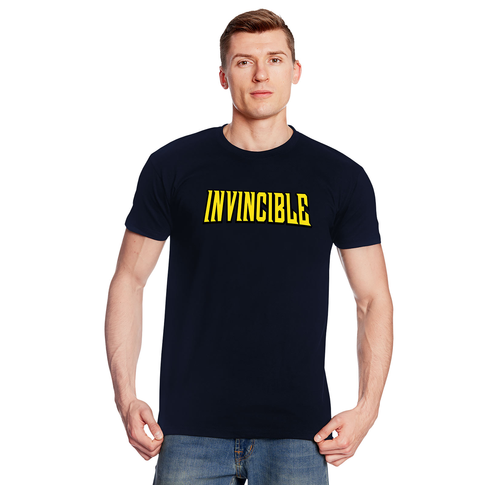 Logo T Shirt Für Invincible Fans Blau Elbenwald