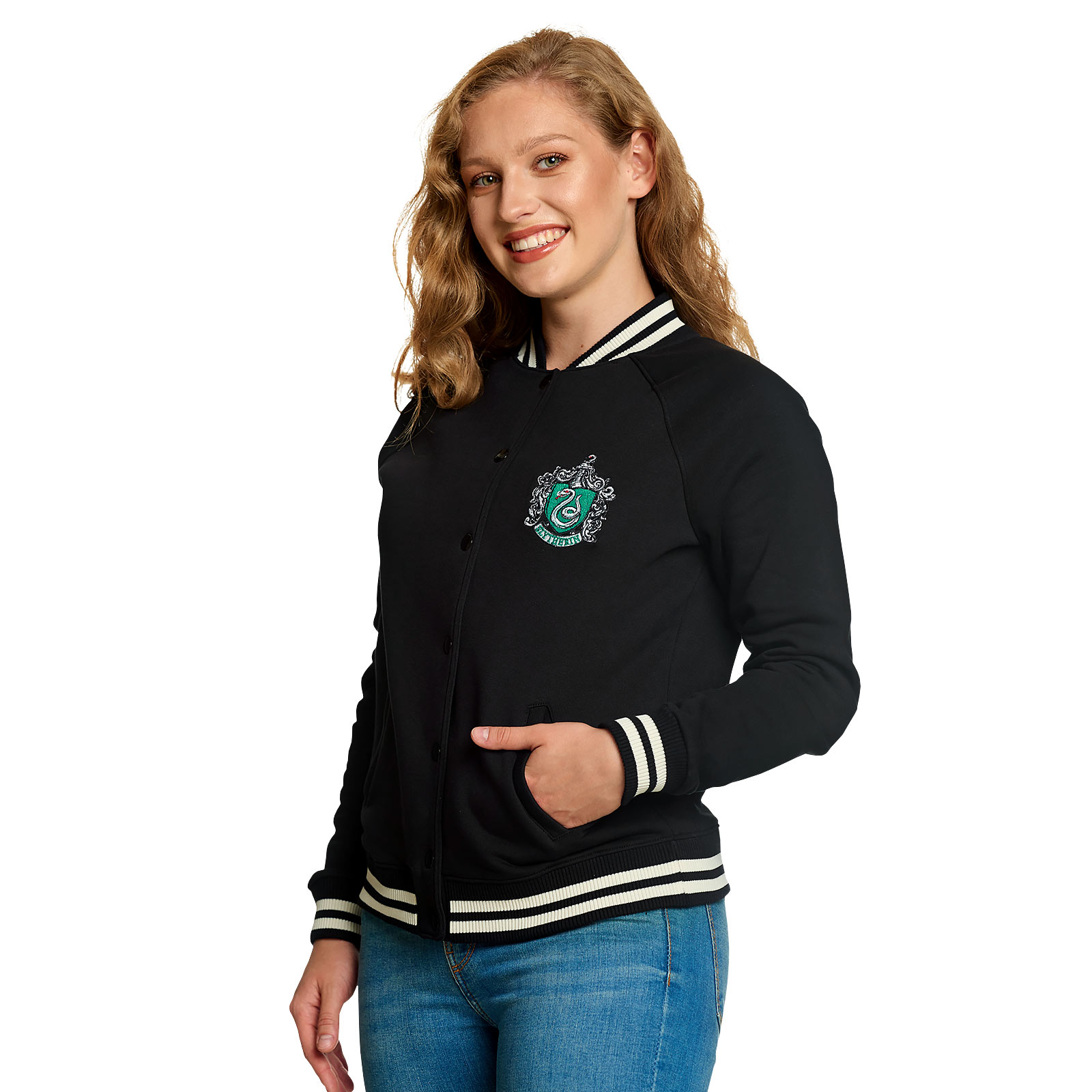 Harry Potter - Slytherin Crest College Jacket Women's Black